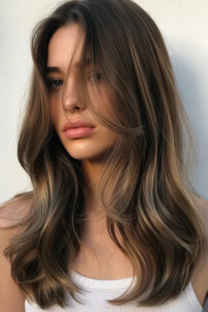 Long Brunette Hair with Subtle Sunlit Layers