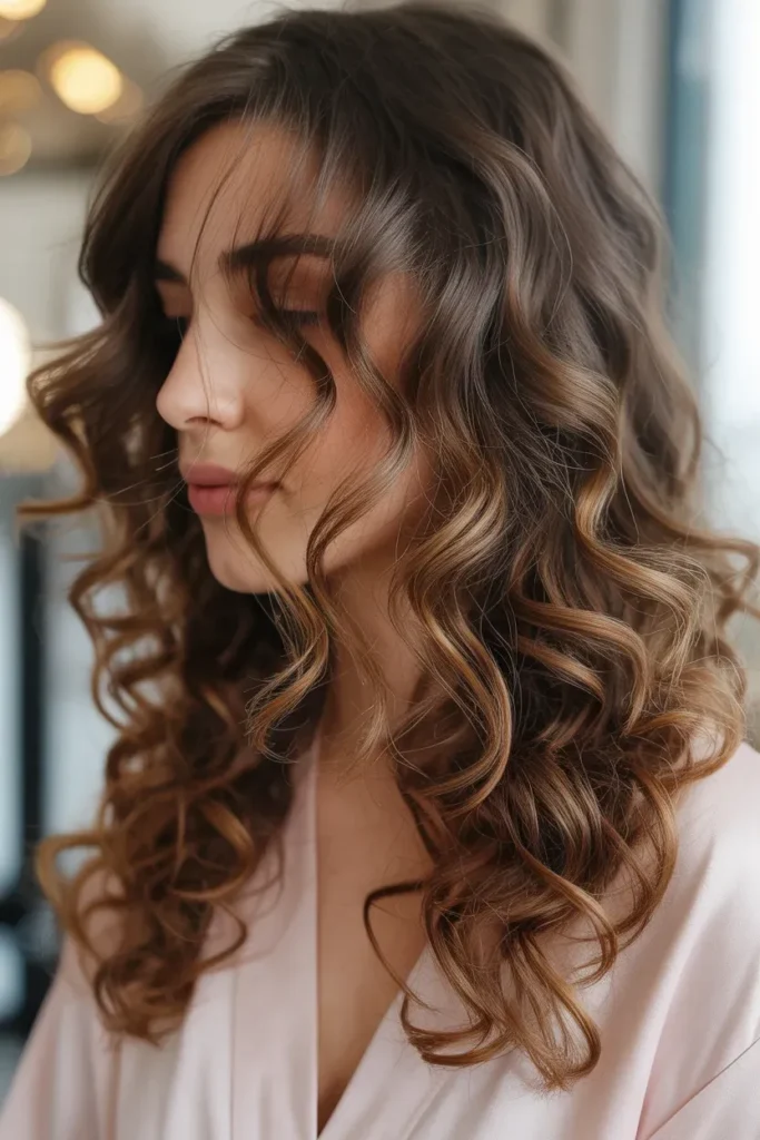 Loose Curls with Caramel Glow