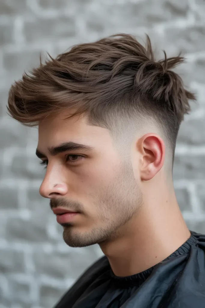 Low Temple Fade with Textured Top