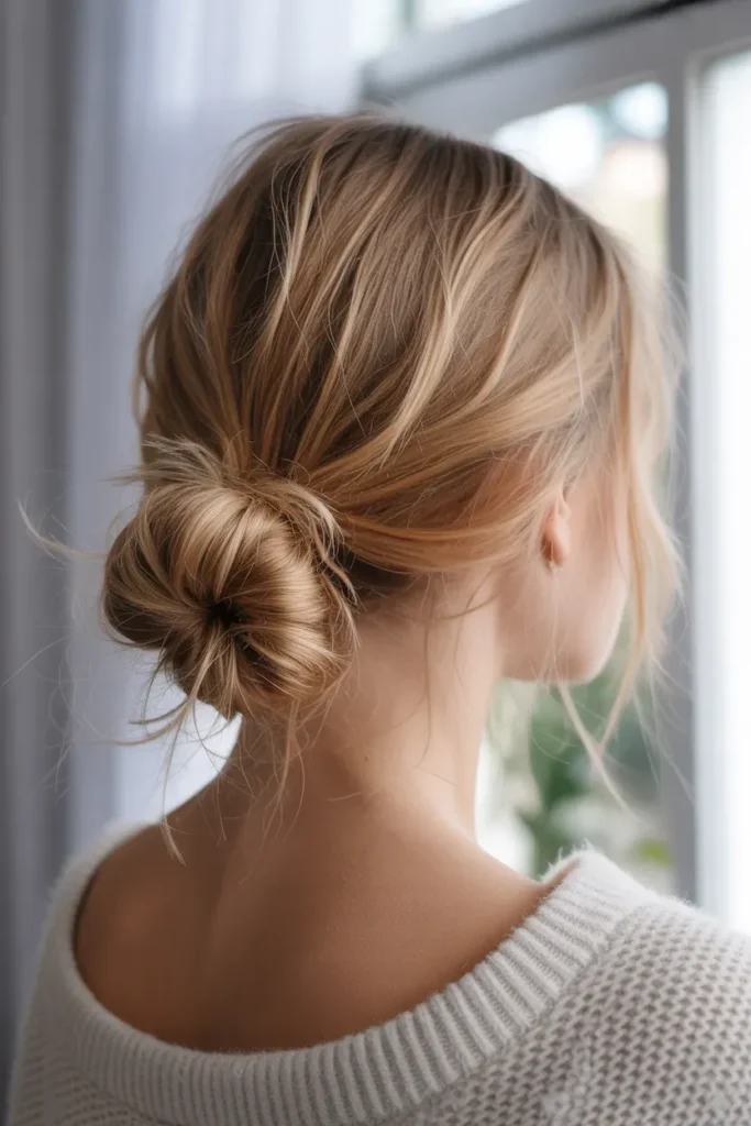 Messy Low Bun for Relaxed Days