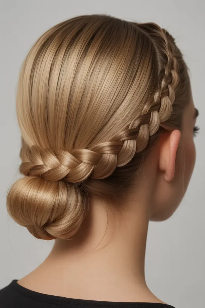 Sleek Braided Low Bun