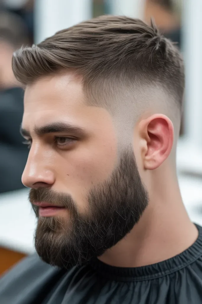 Temple Fade with Beard Blend