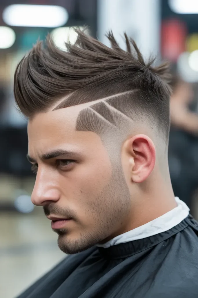 Temple Fade with Faux Hawk