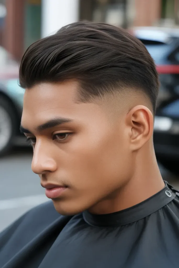 Temple Fade with Straight Hair