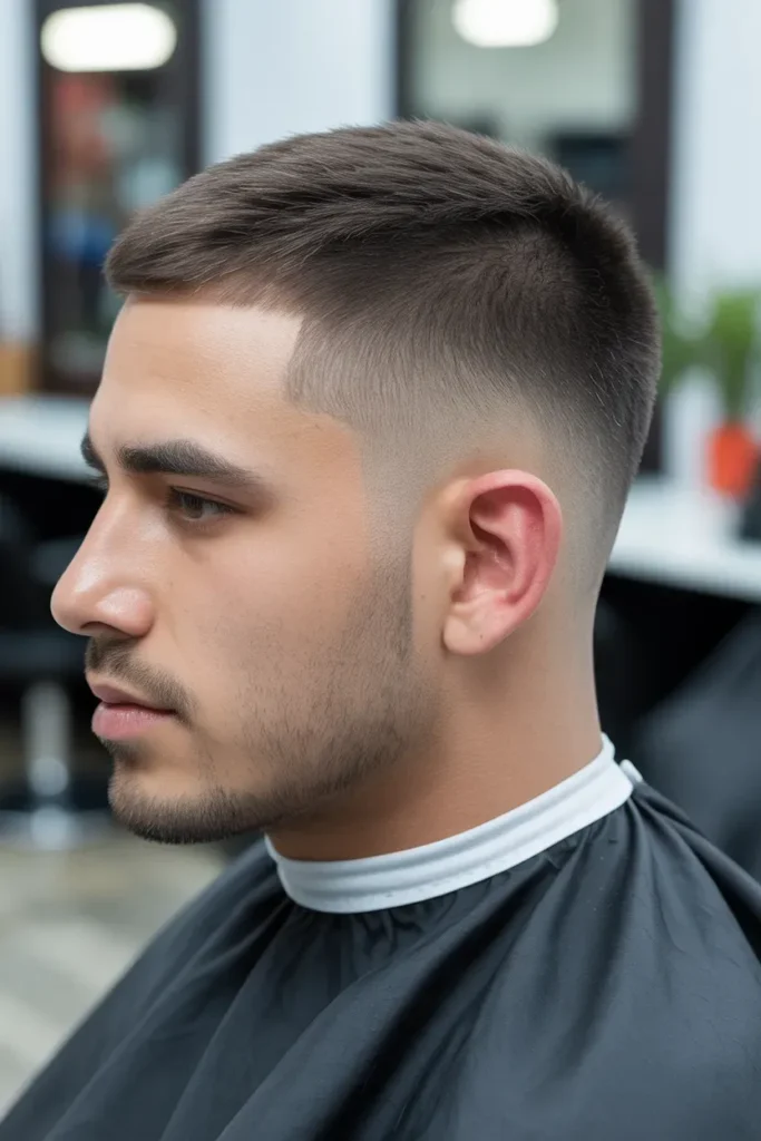 Temple Fade with Tapered Neckline
