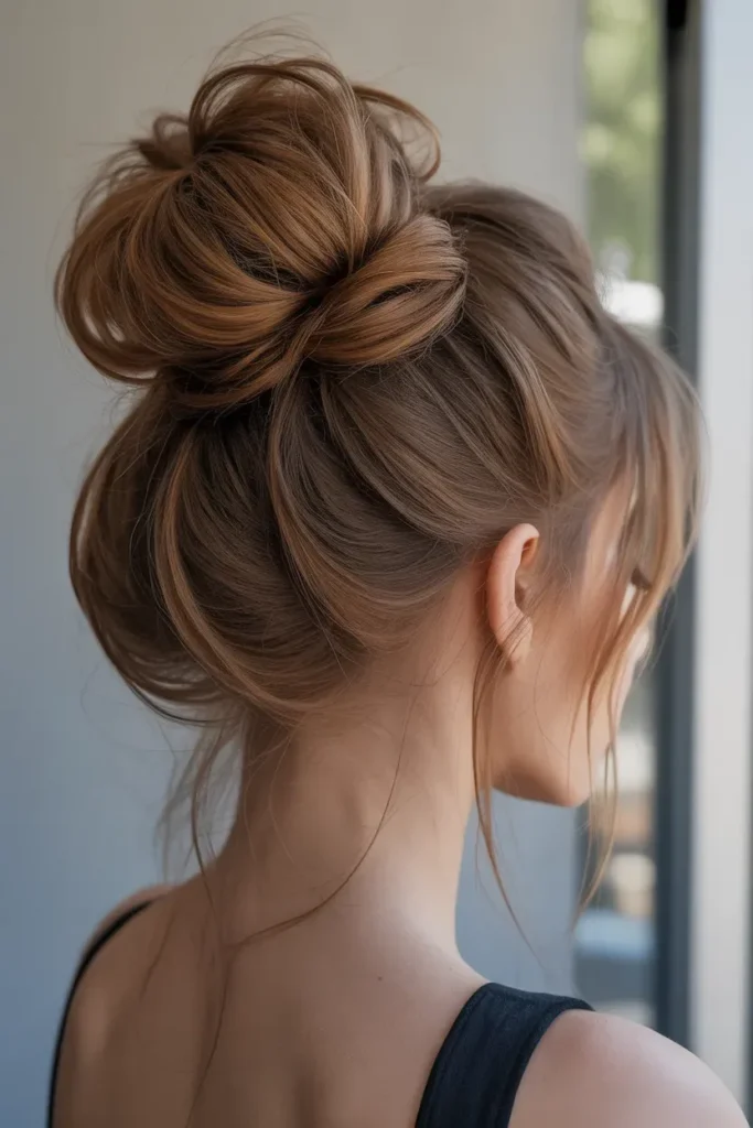 Voluminous Bun for Thick Hair
