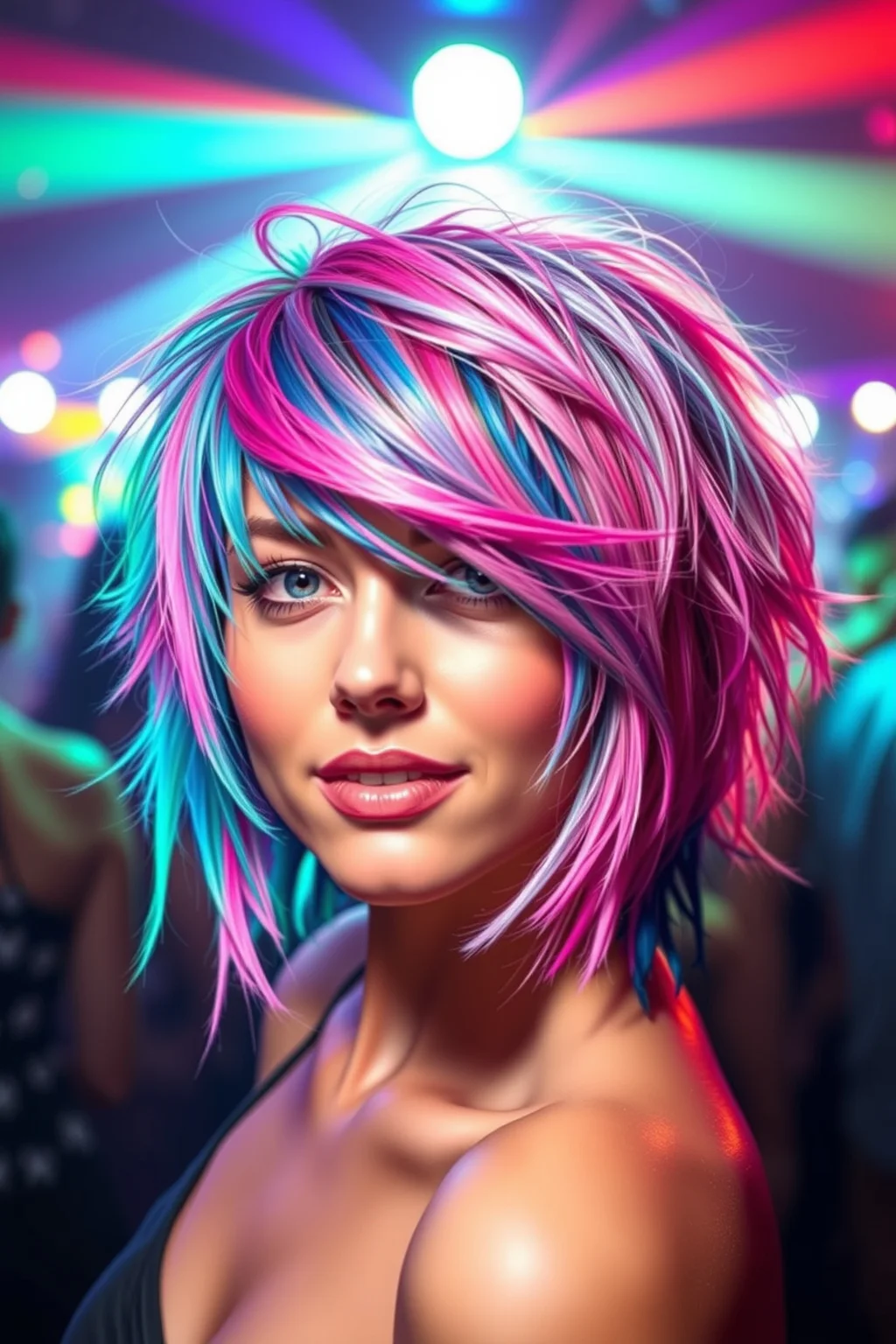 12. Bold Shag with Color Accents