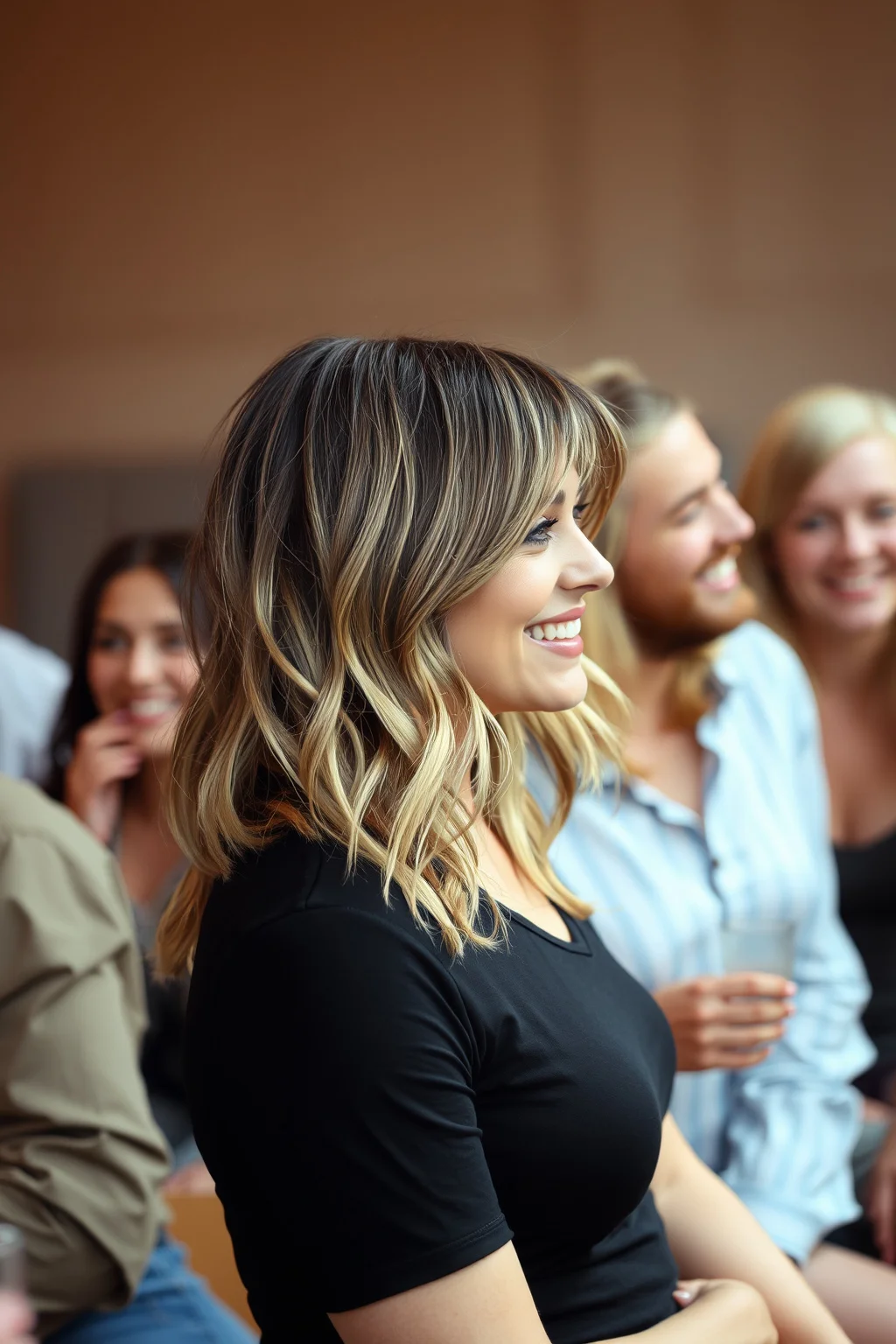 12. Effortless Shag with Choppy Bangs