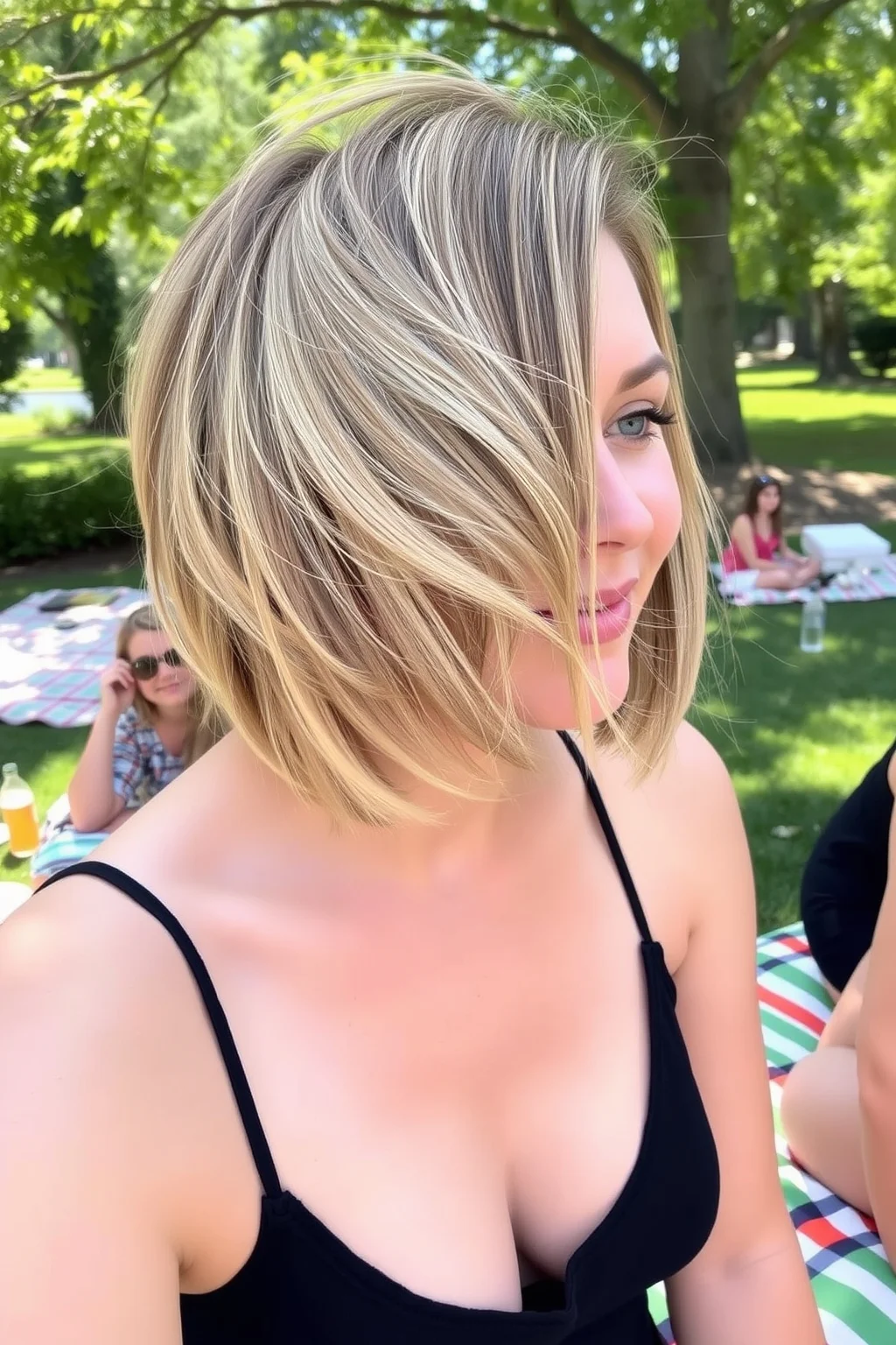 12. Side-Parted Stacked Bob