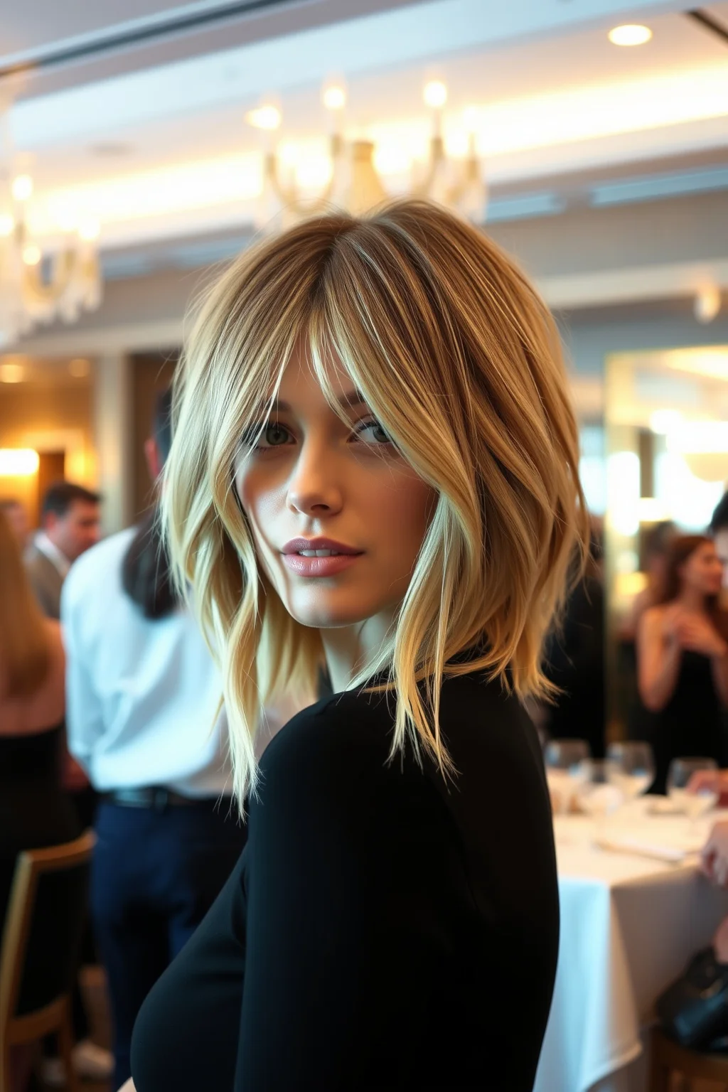 14. Shaggy Bob with a Center Part