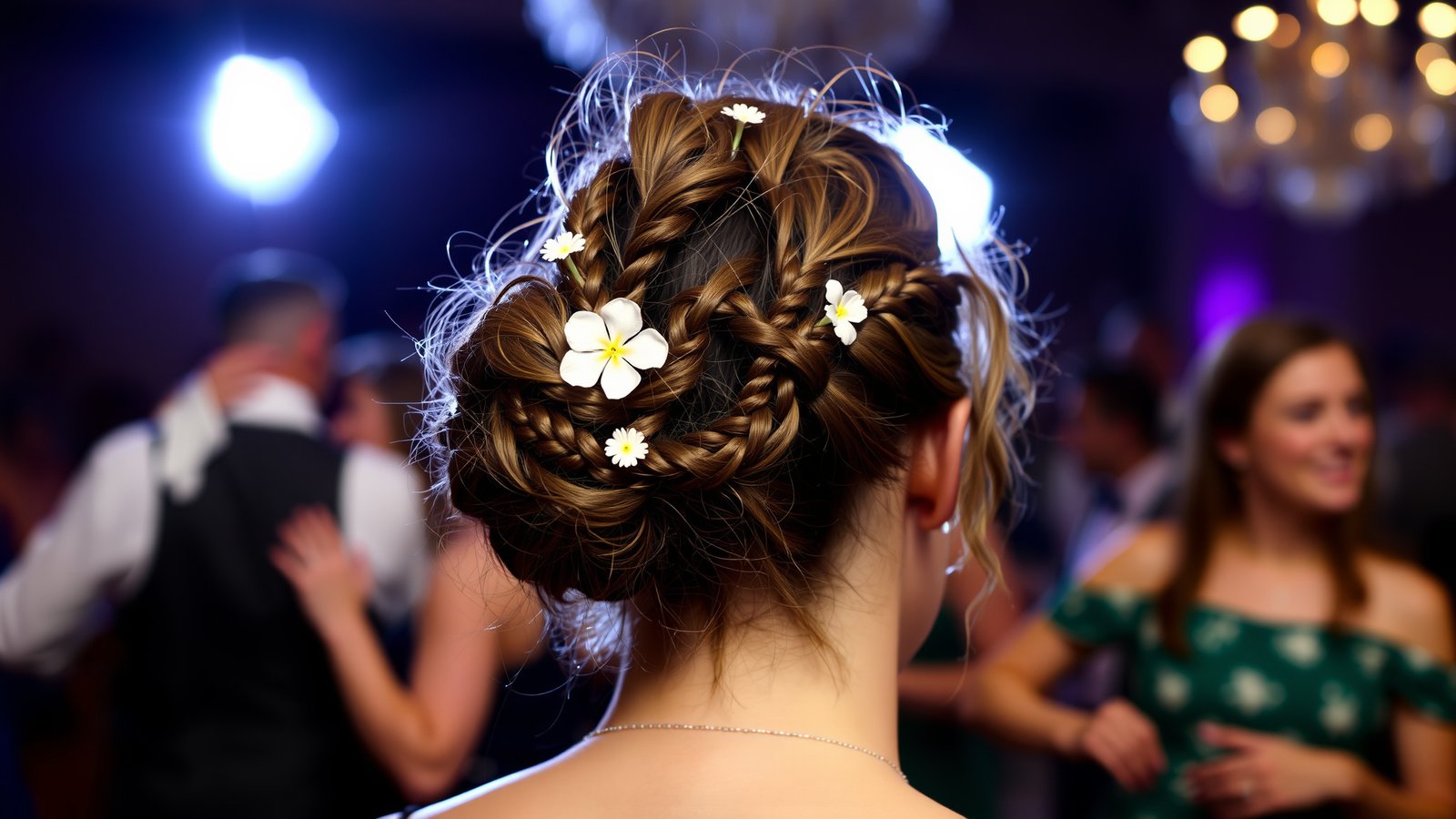 2. Messy Bun with Braids