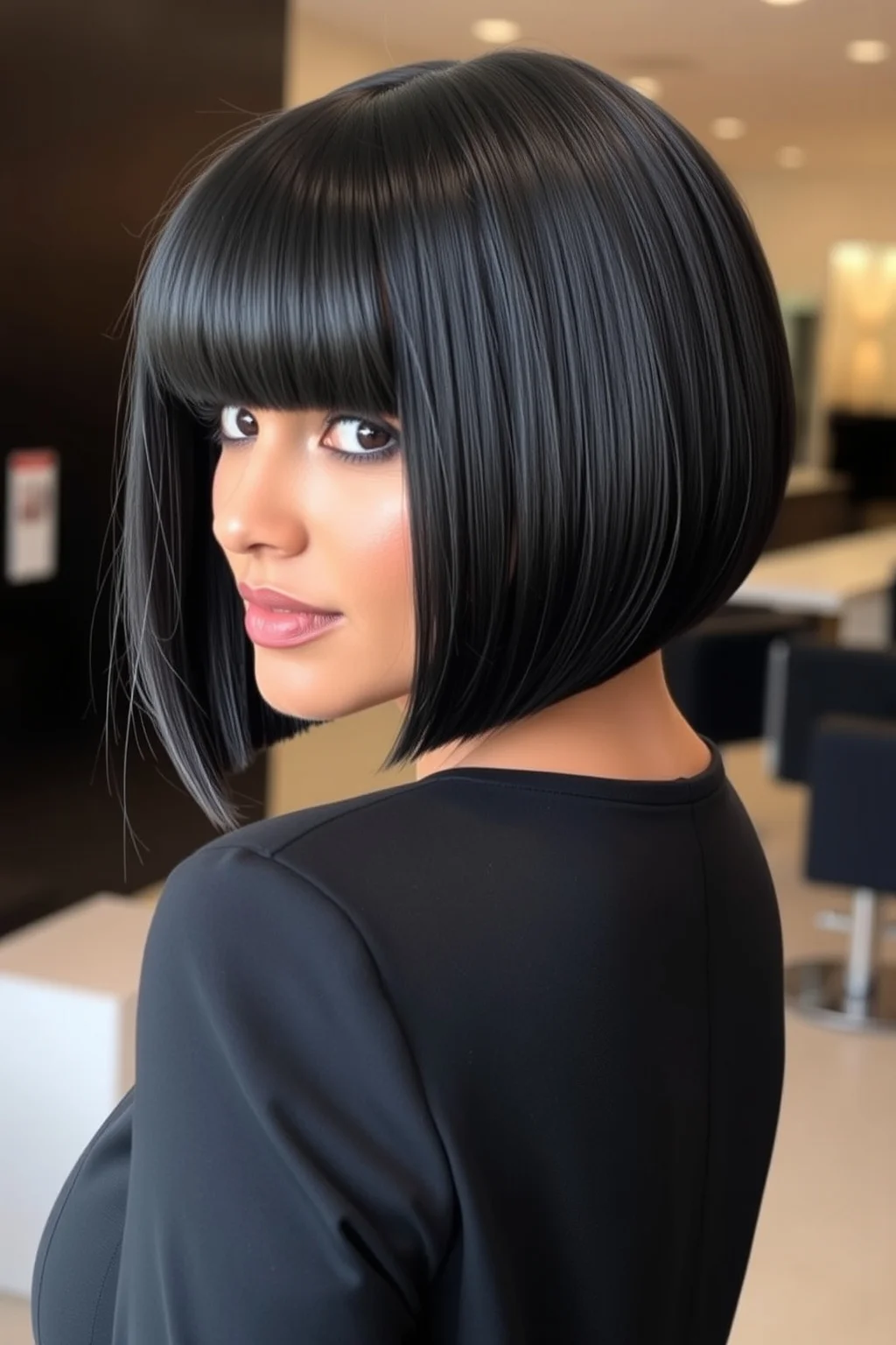 3. Blunt Stacked Bob