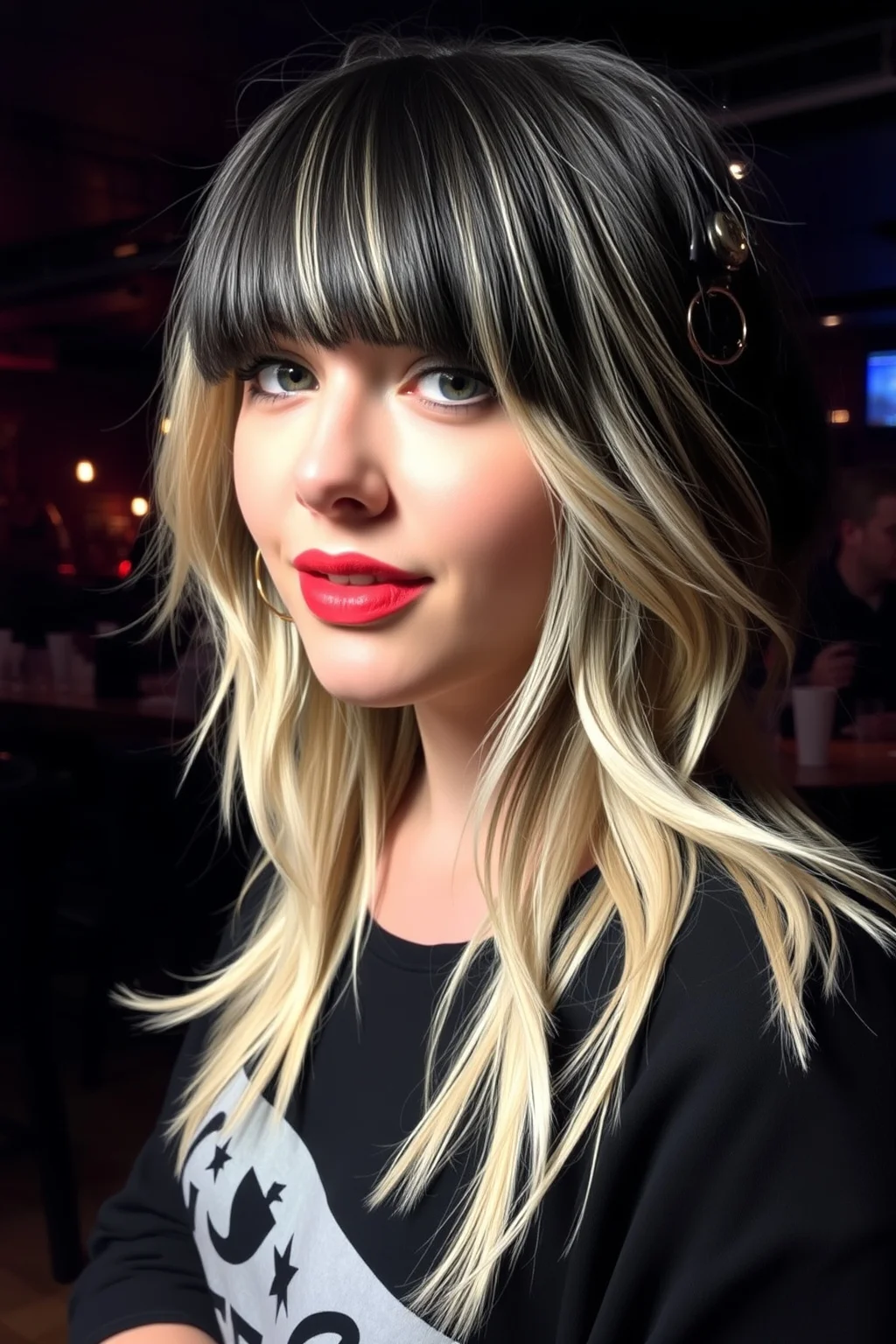 8. Modern Shag with Chunky Bangs