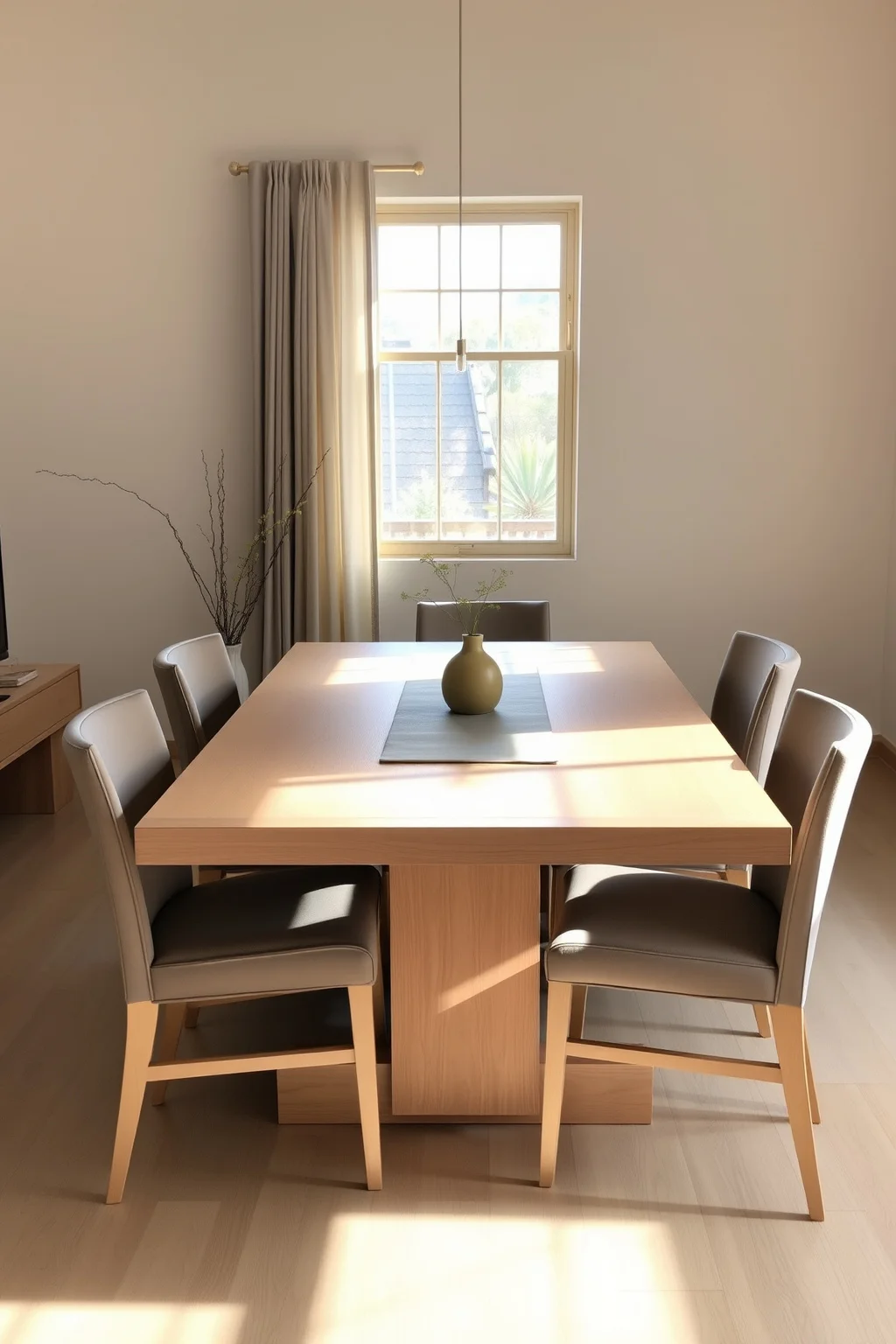 1. Light Wood Dining Table