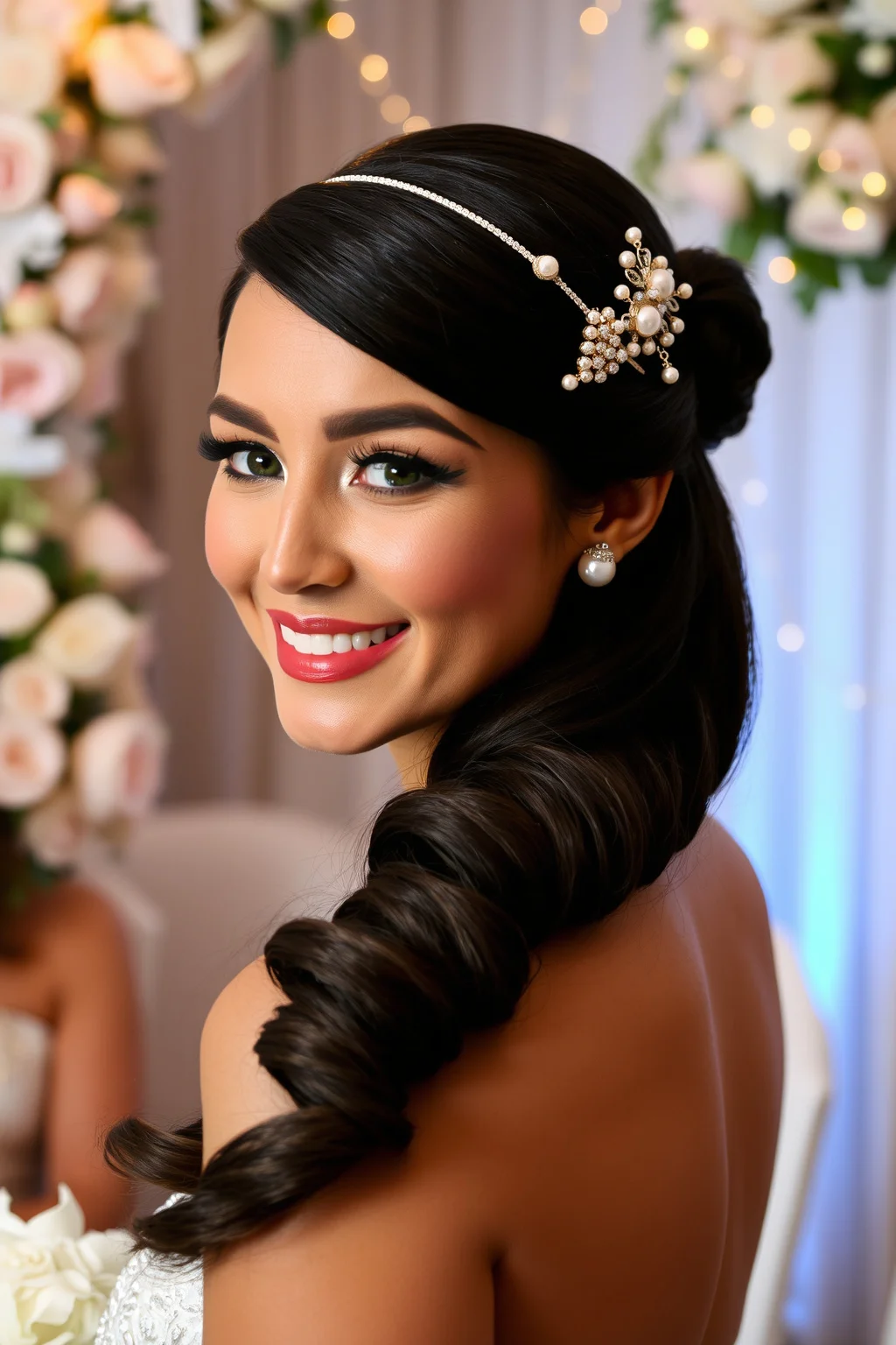 10. Slicked Back with Hair Accessories