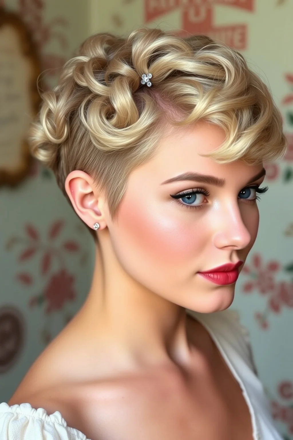 10. Vintage-Inspired Pixie with Shaved Sides