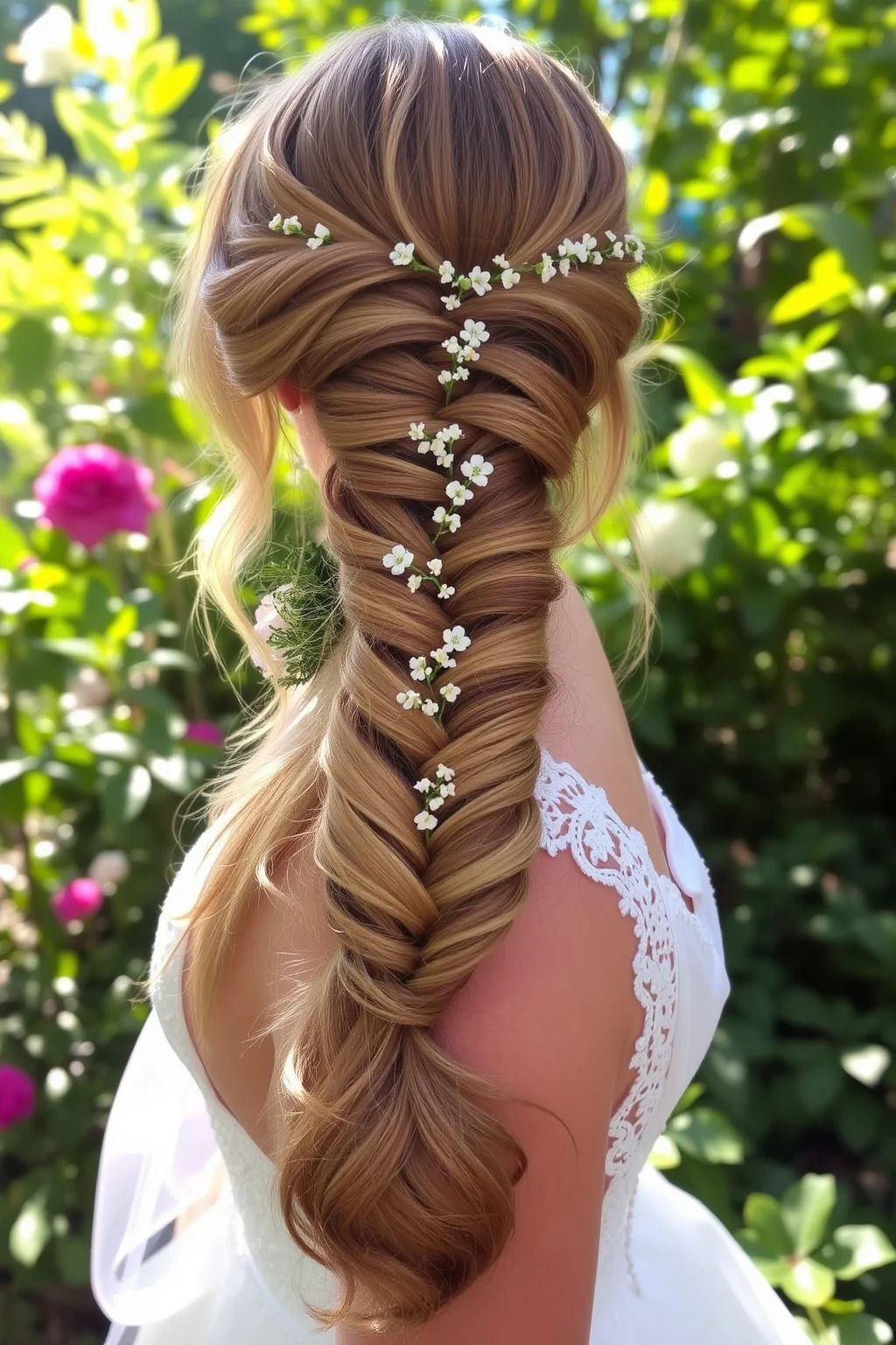 12. Floral Fishtail Braid