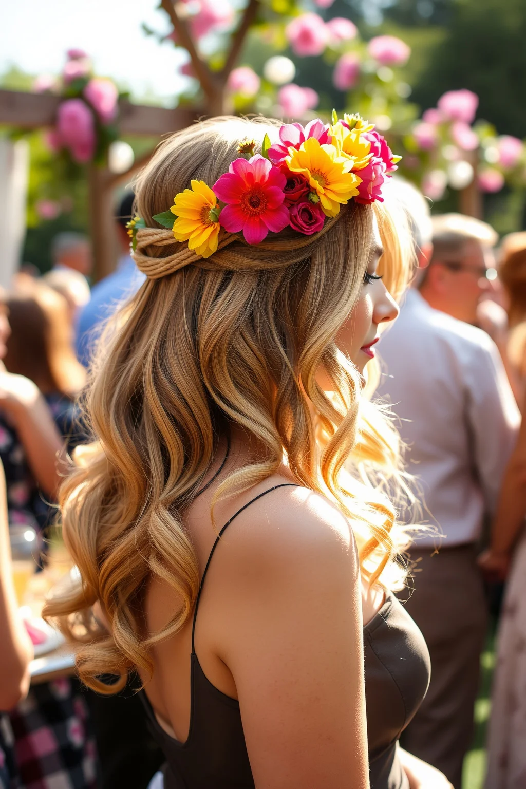 14. Half Up with a Flower Crown