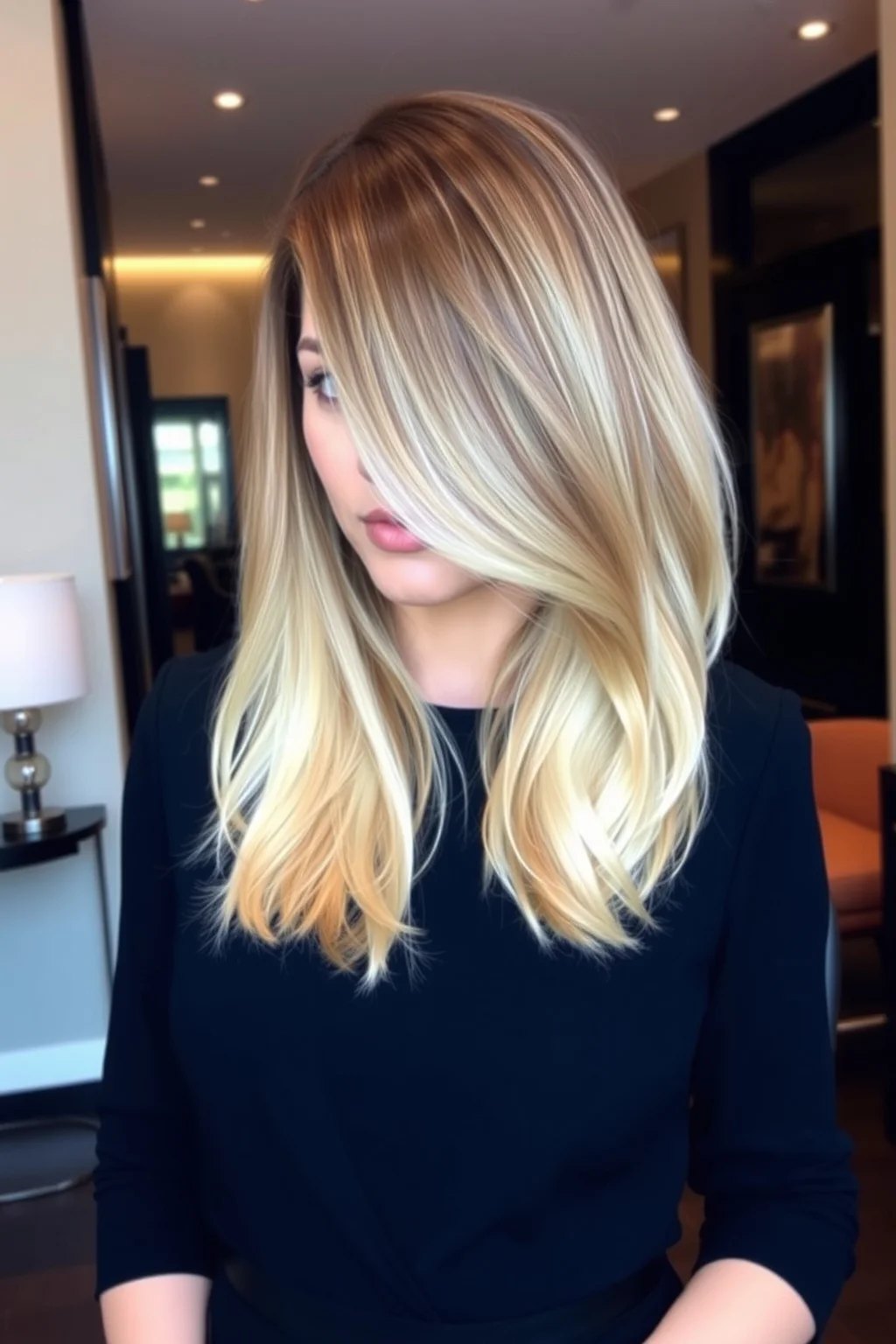 14. Layered A-Line Cut