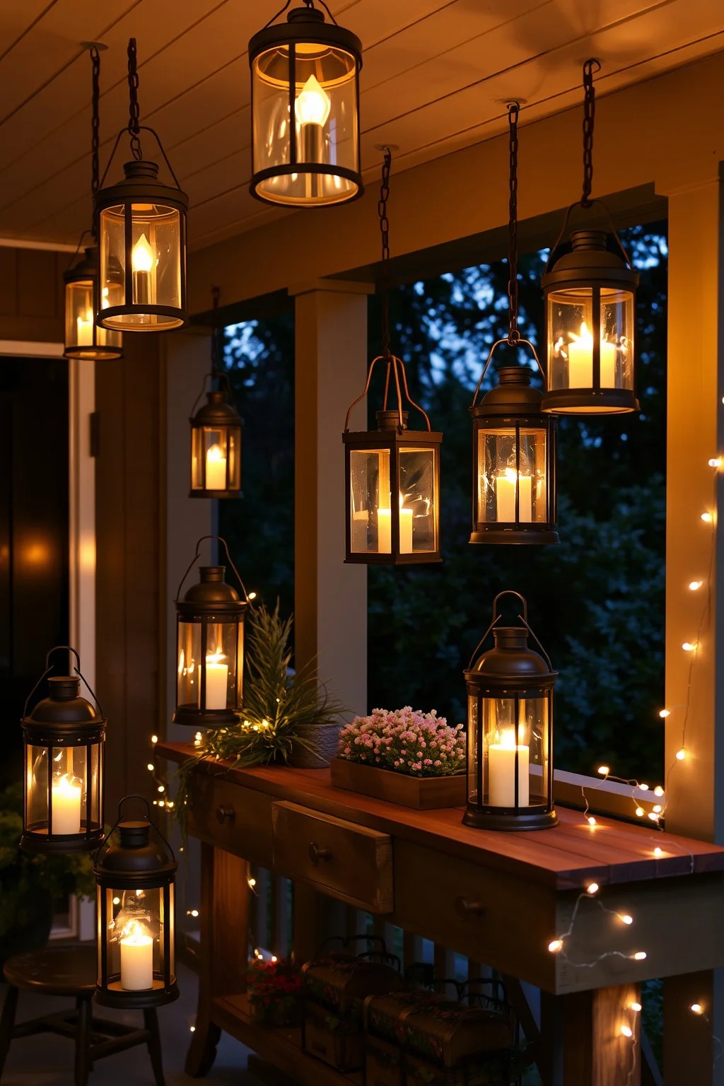 2. Farmhouse-Style Lanterns
