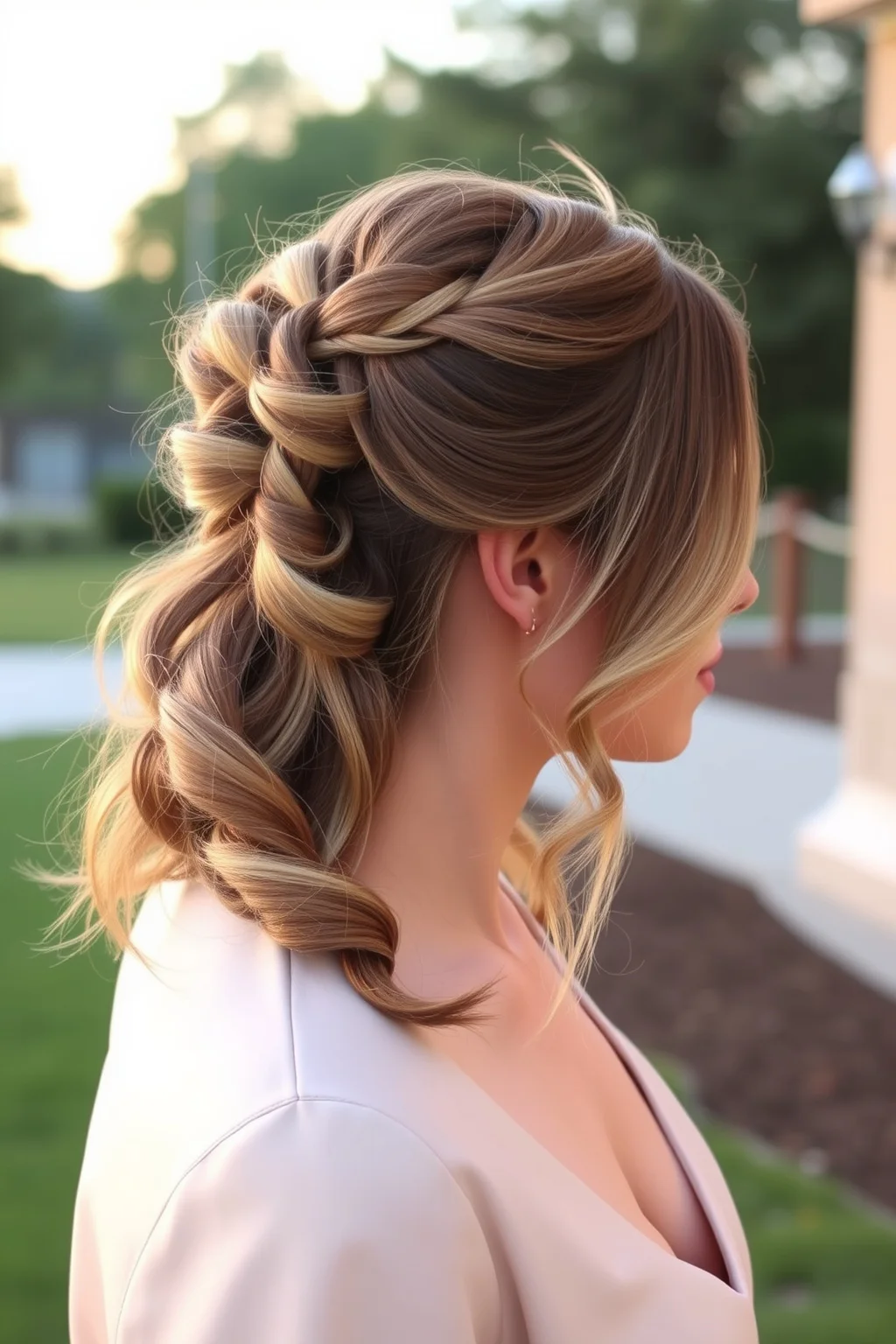 2. Twisted Half Updo