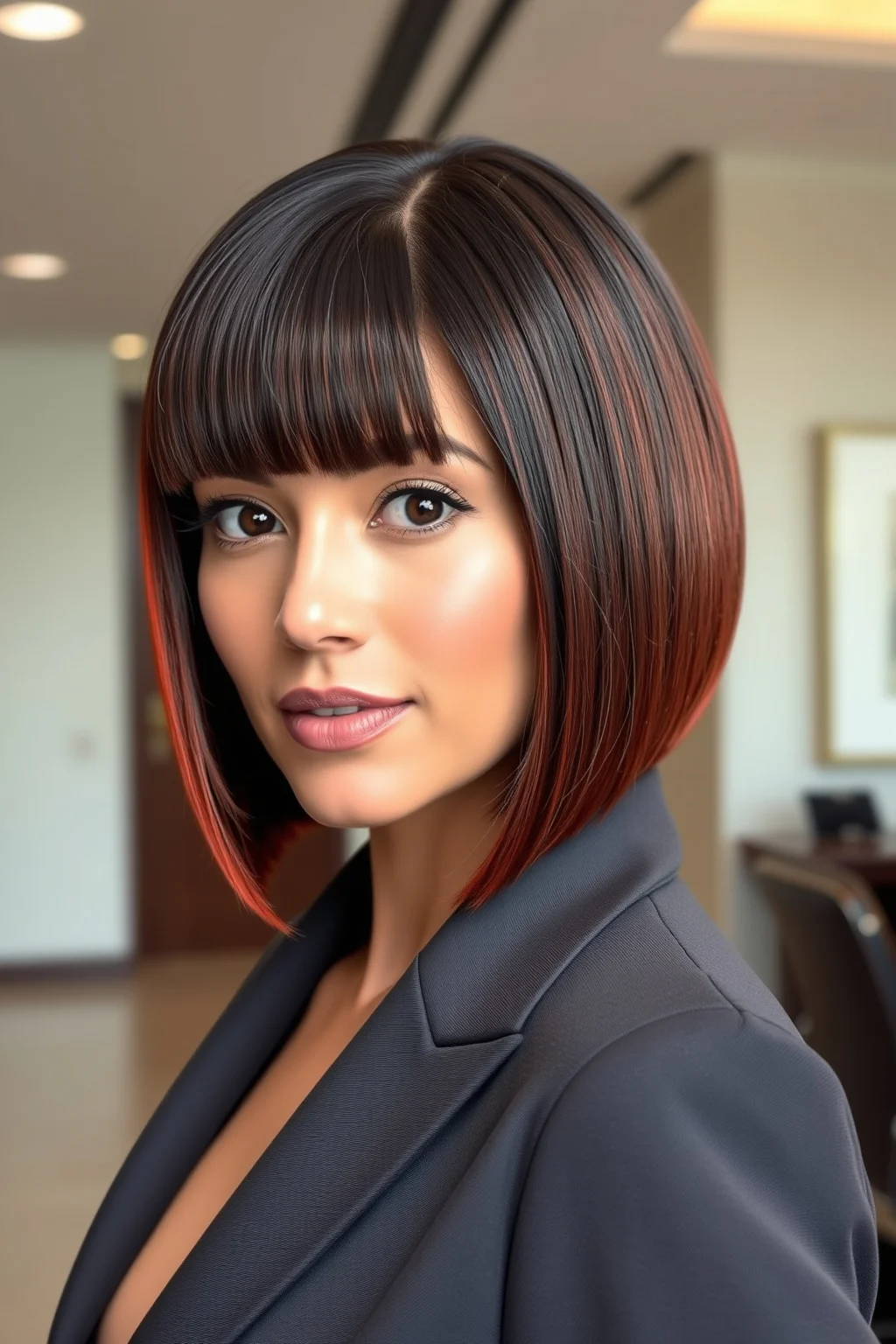 5. Sleek Blunt Cut