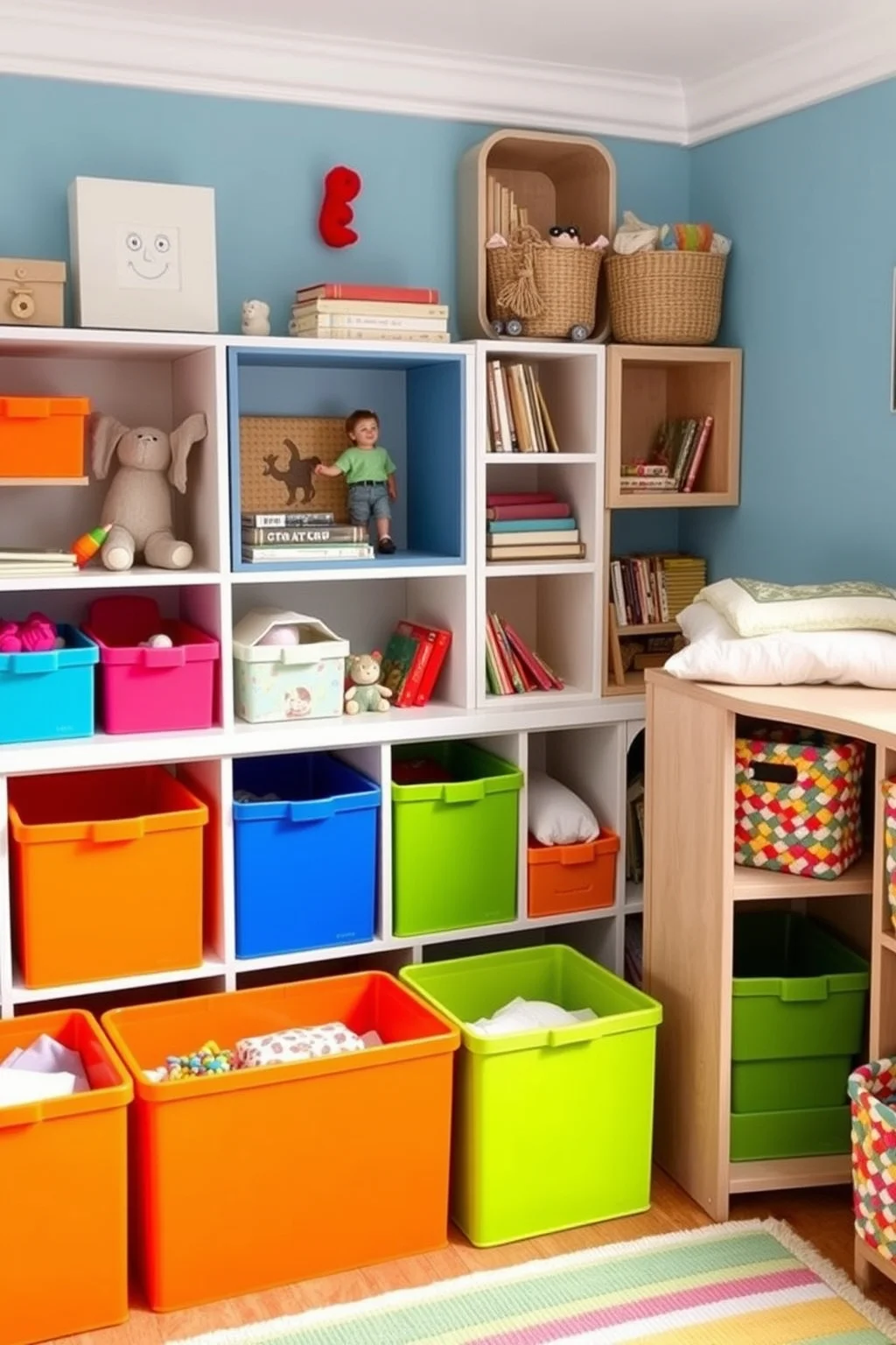 6. Colorful Storage Solutions