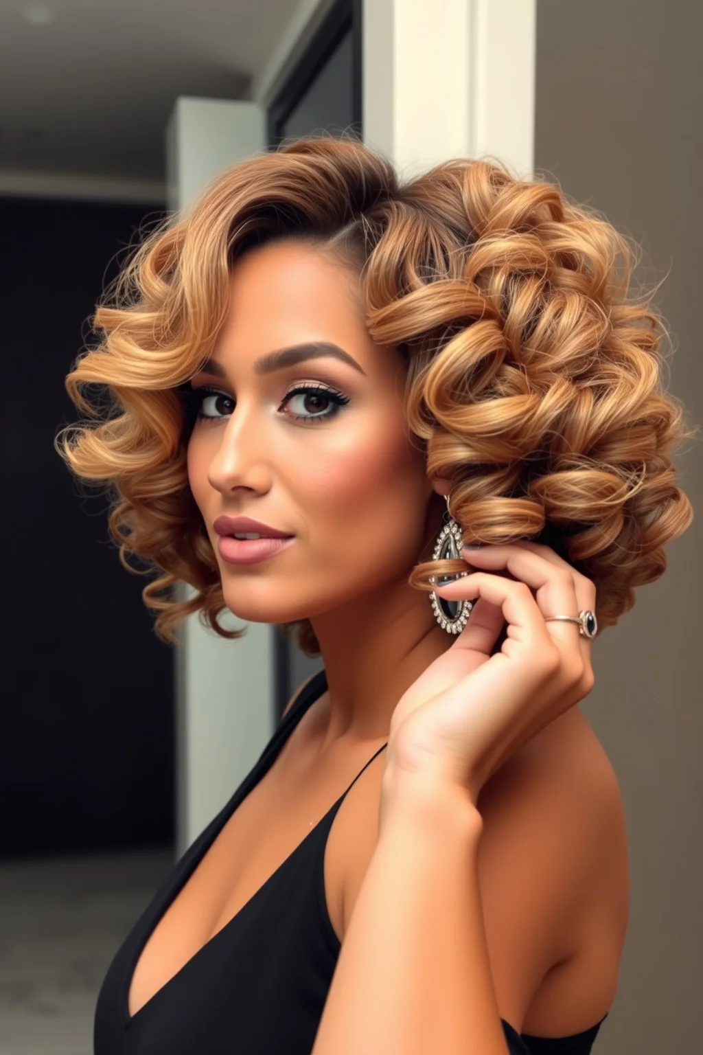 6. Curly Side Part