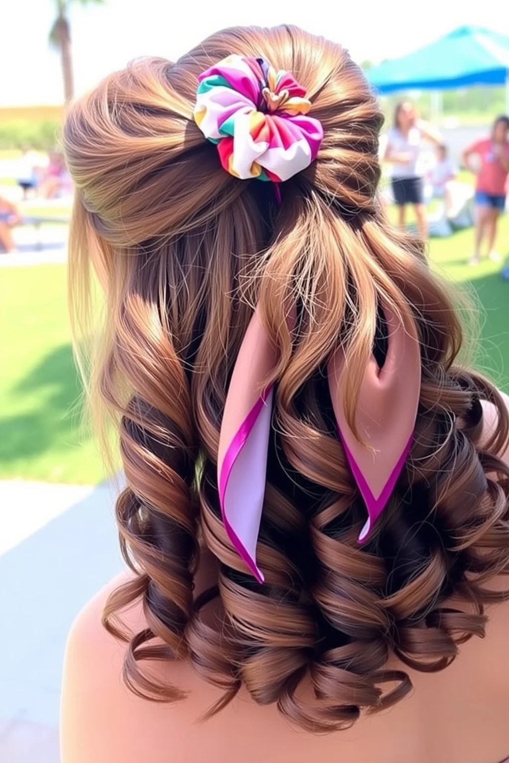 7. Curly Half-Up, Half-Down