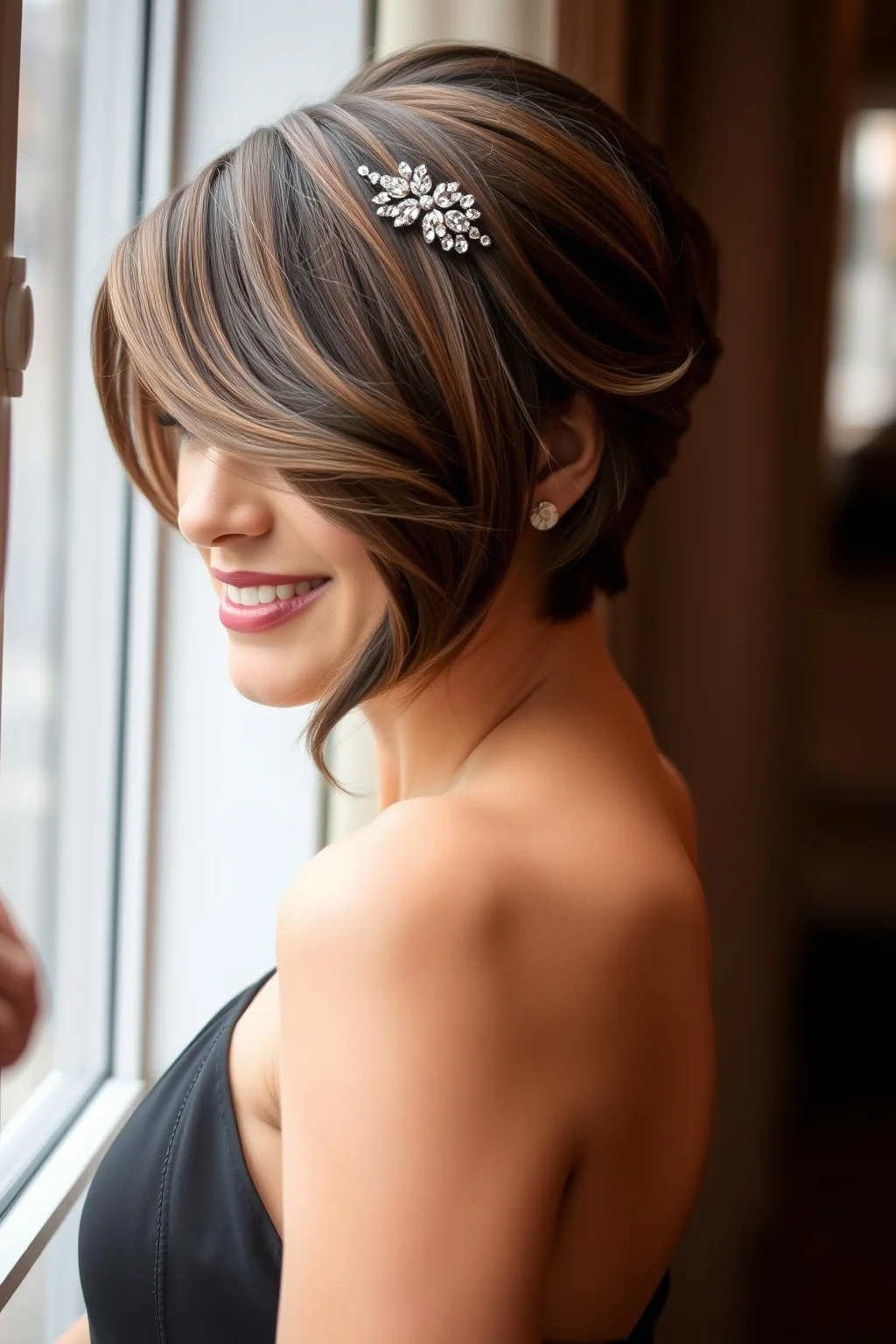 7. Side-Swept Hair