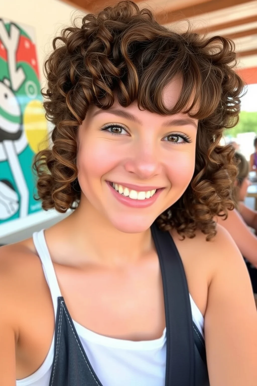 8. Curly Bangs