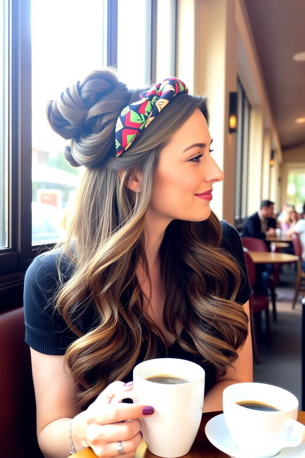 8. Half Up with a Headband