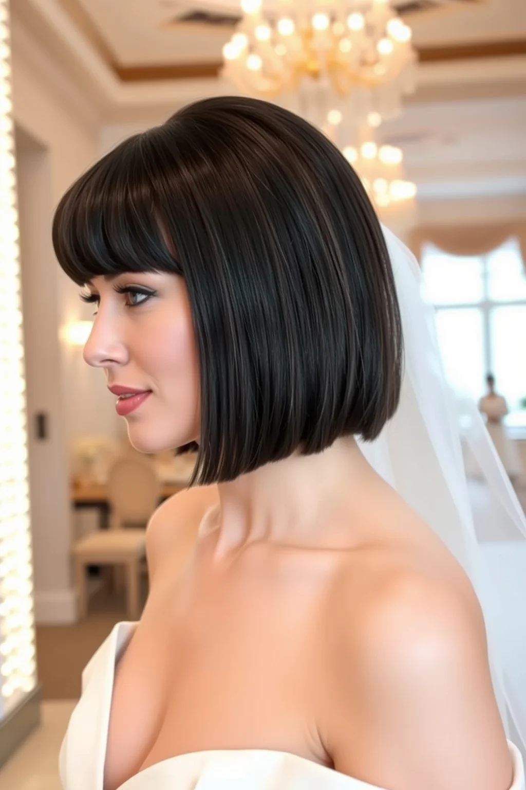 9. Blunt Cut with Bangs