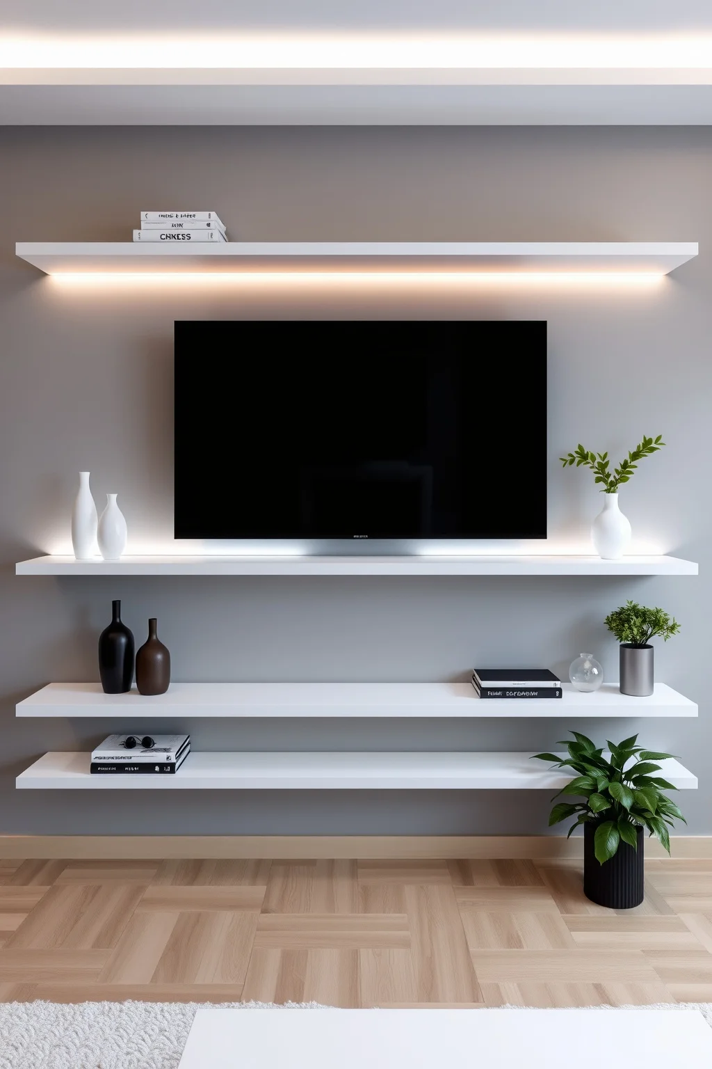 1. Minimalist Floating Shelves