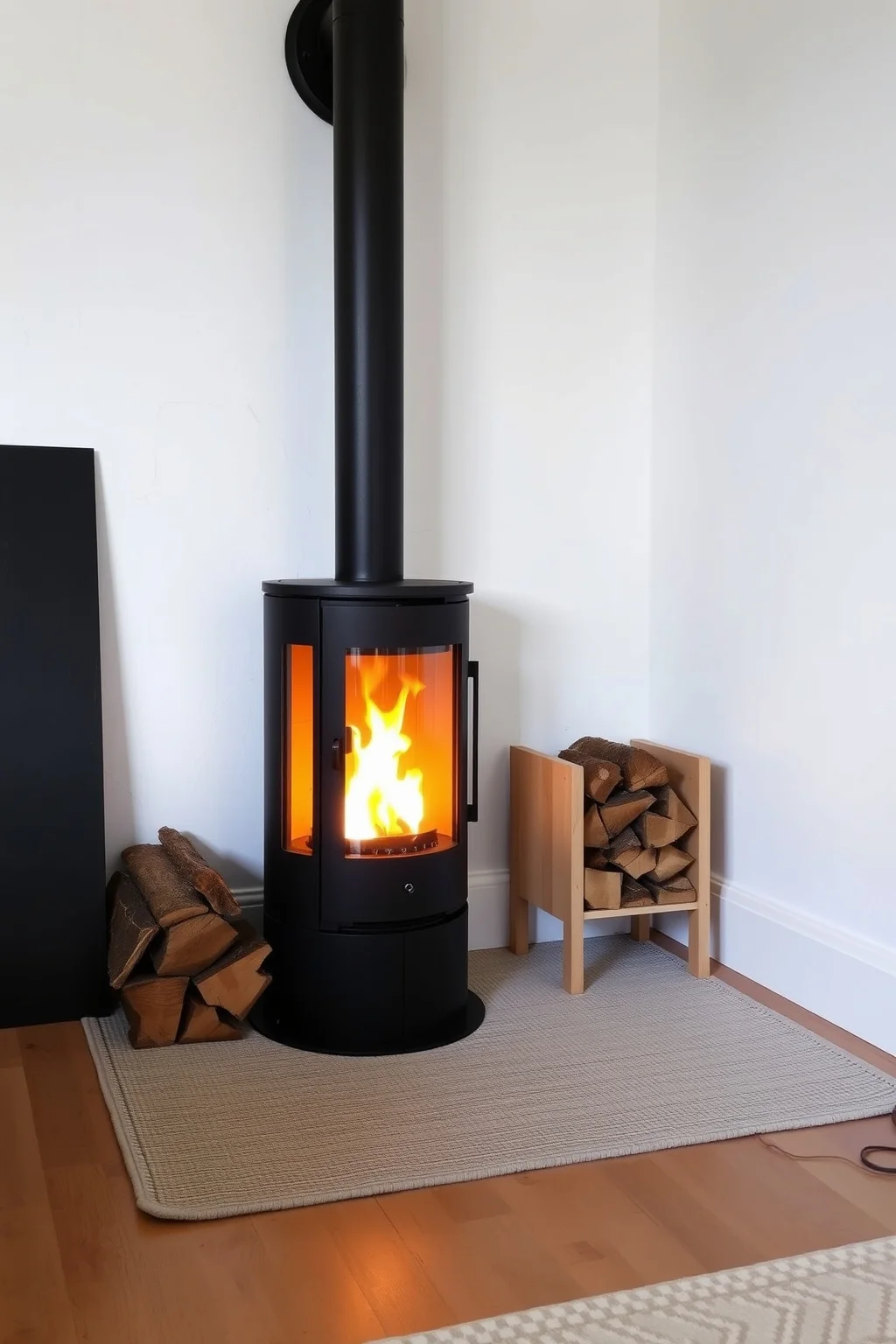 1. Minimalist Wood-Burning Stove