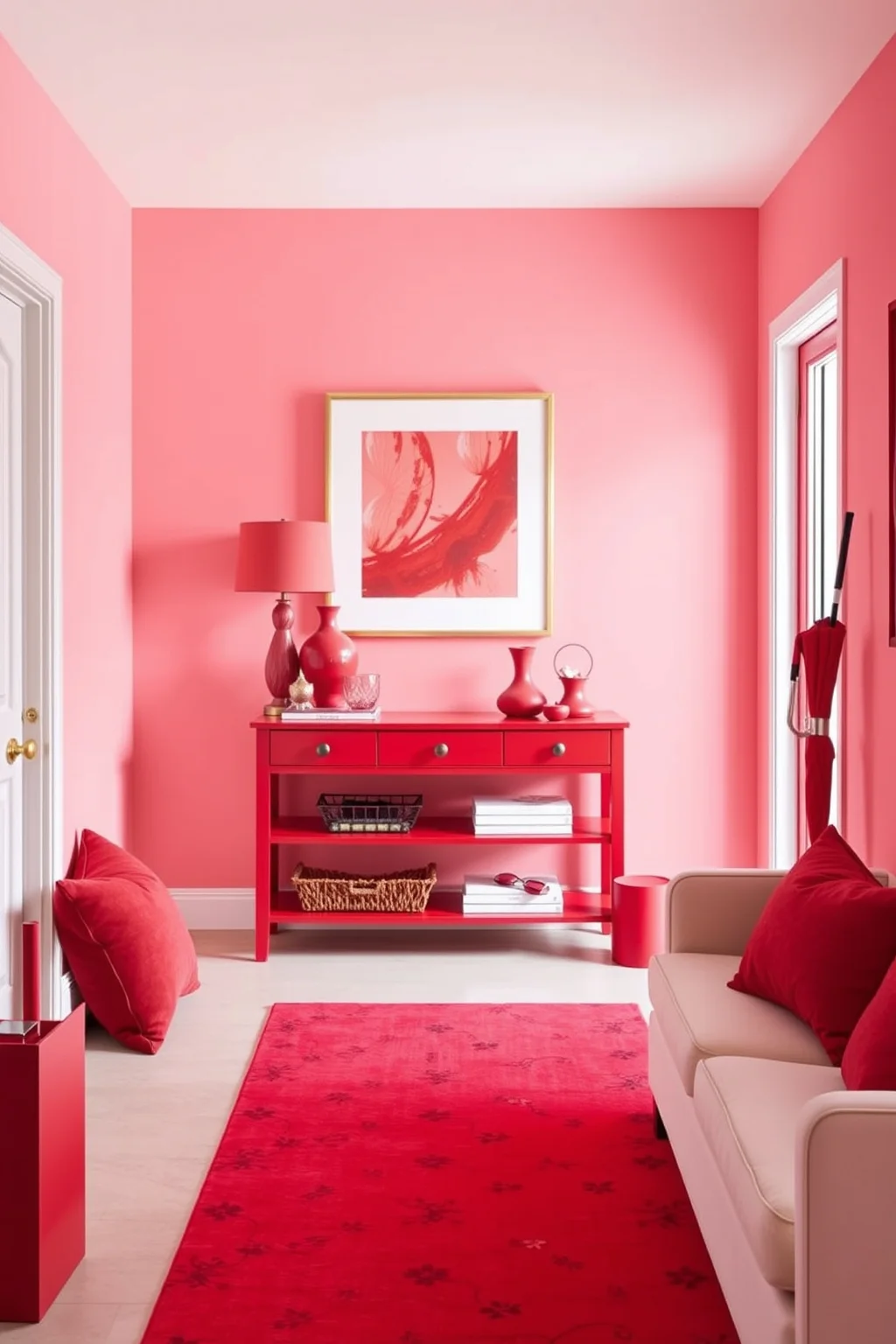 10. Monochrome Red Accents