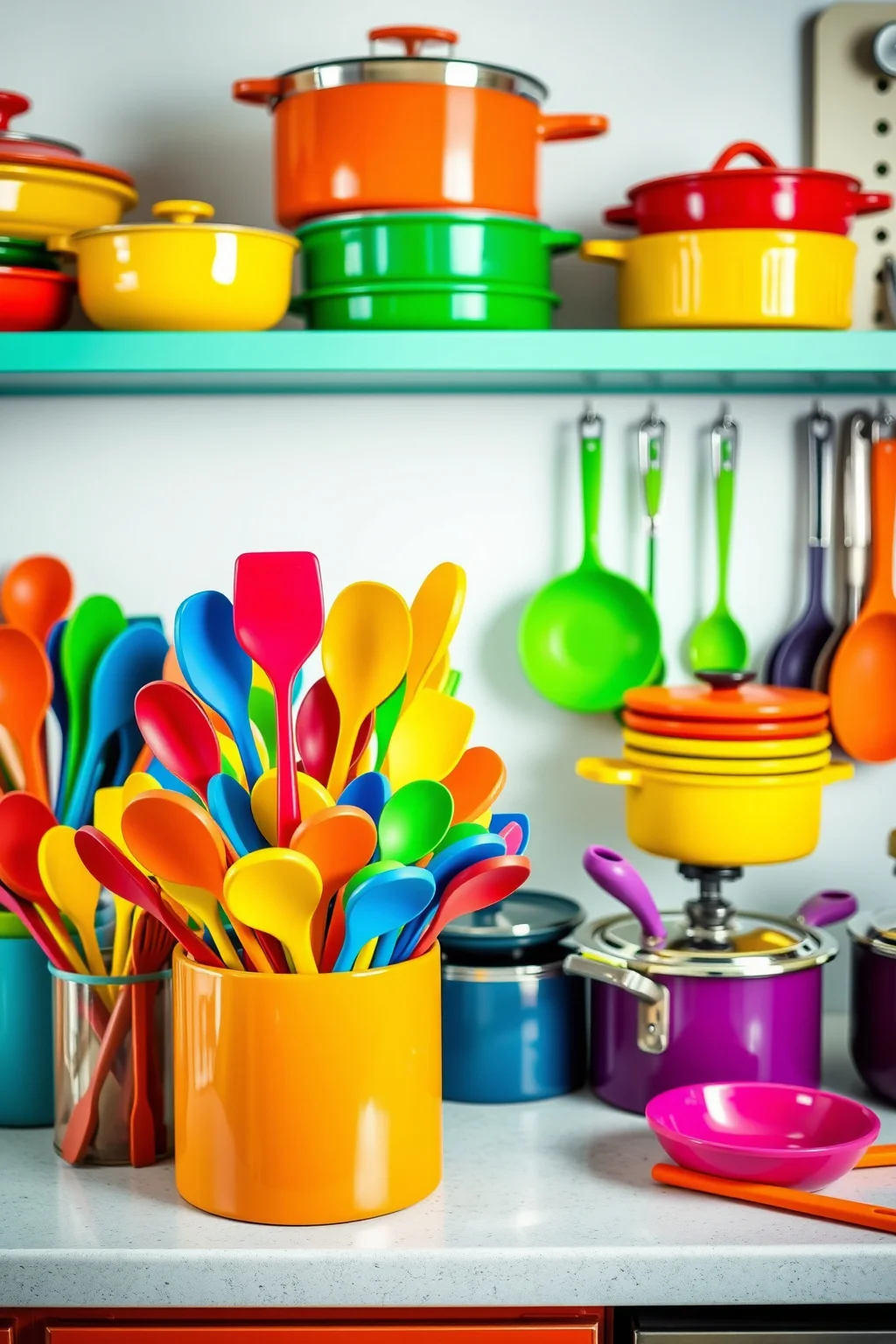 11. Colorful Utensils and Cookware