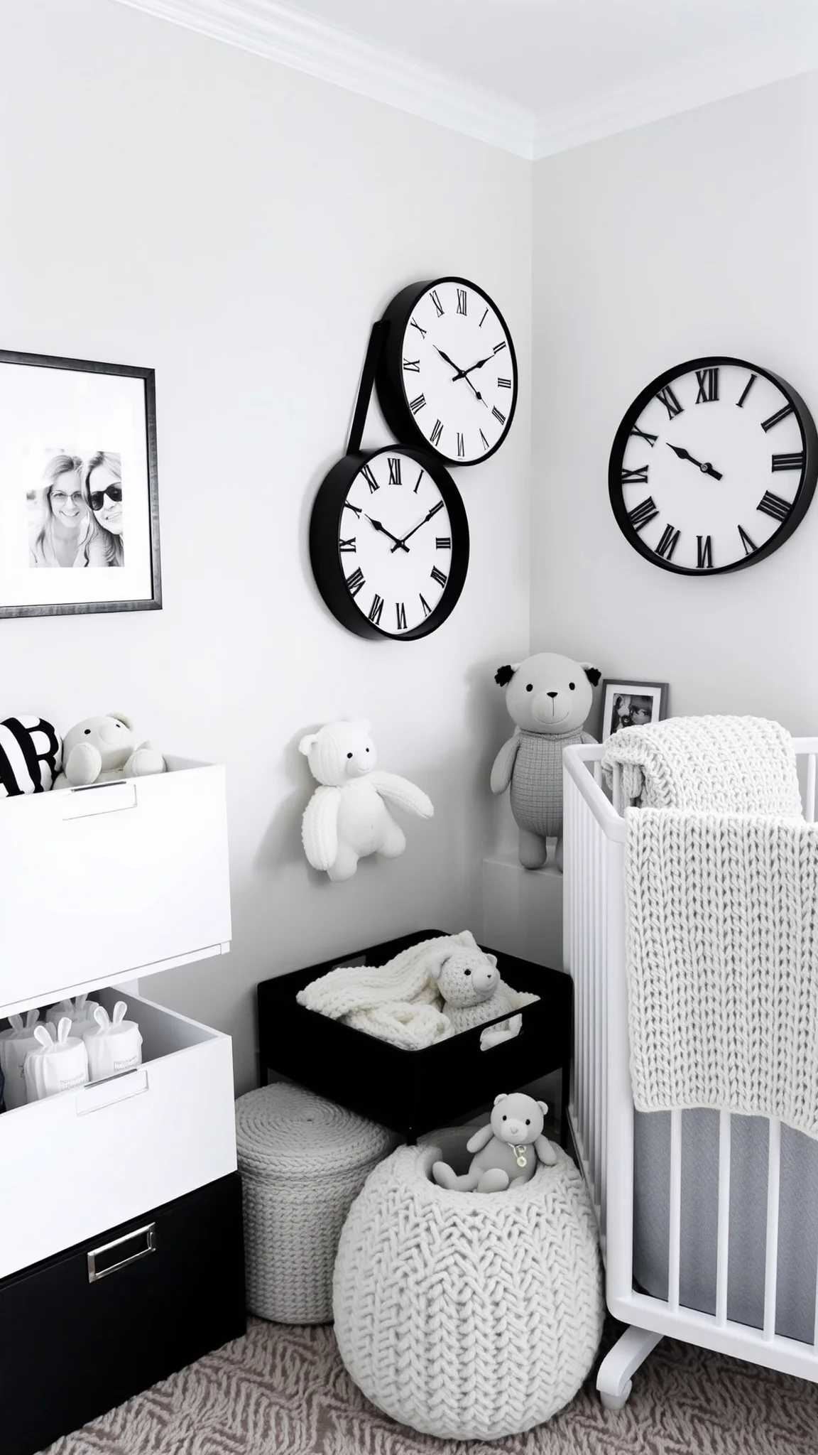 11. Monochrome Nursery Accessories
