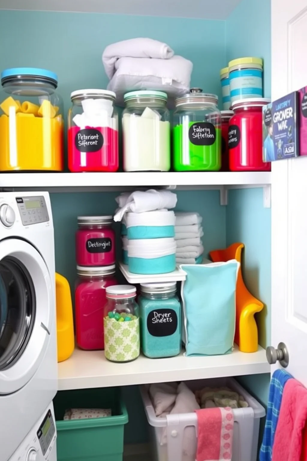 12. Color-Coded Laundry Supplies