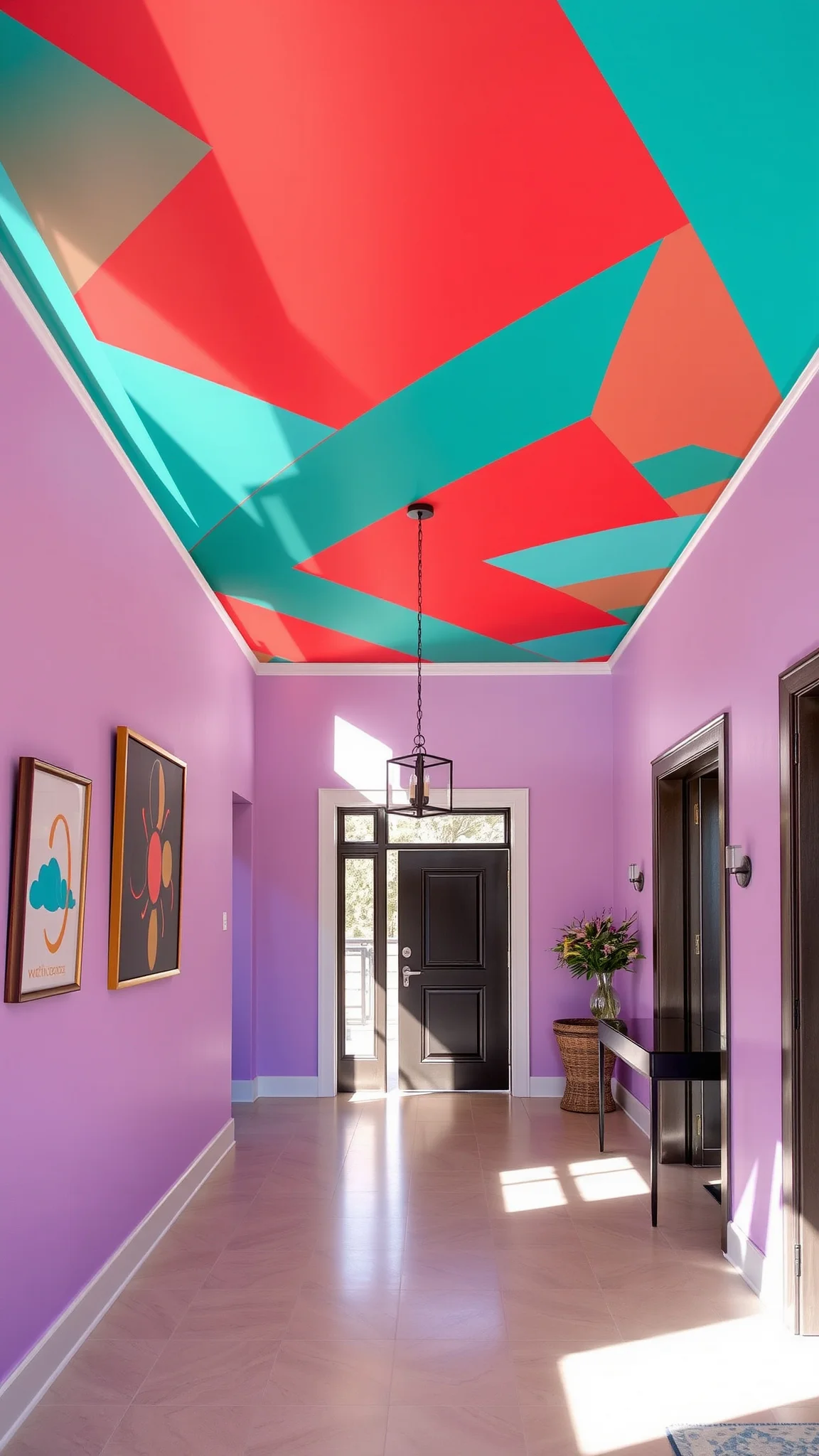 13. Colorful Ceiling Treatment