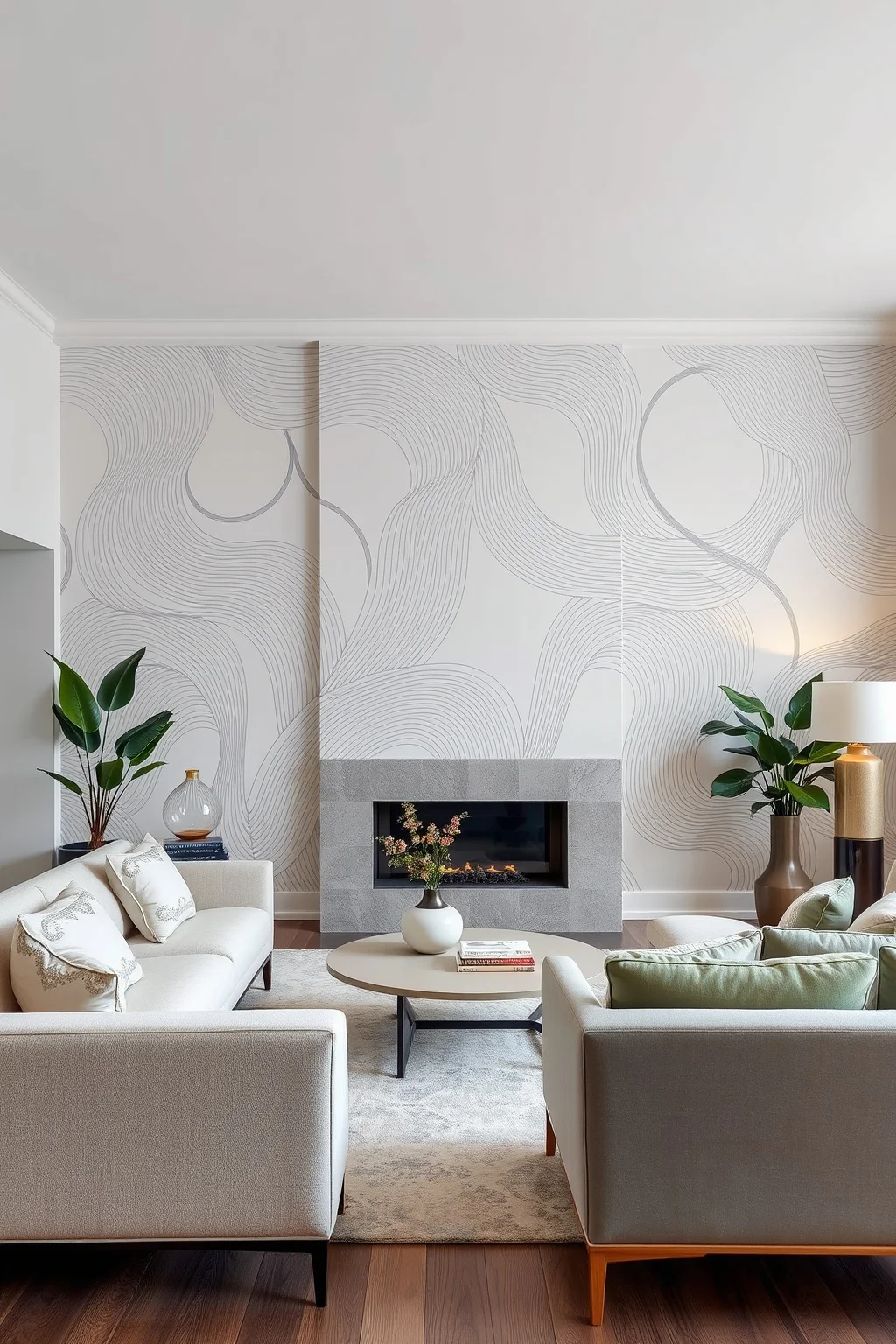 15. Modern Line Art Wallpaper