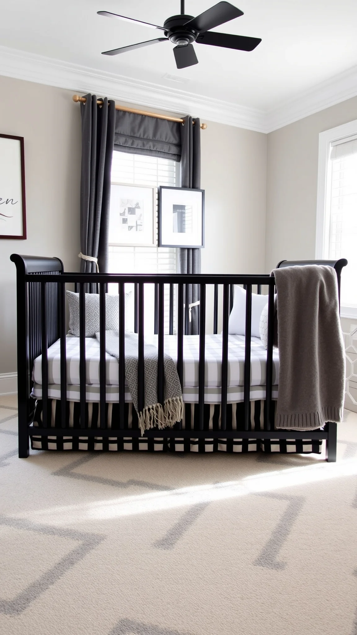 2. Black and White Crib Bedding