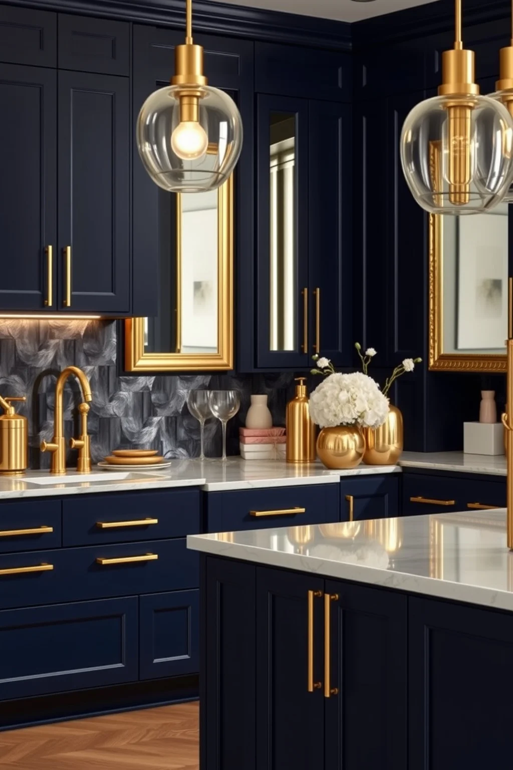 3. Navy and Gold Glamour