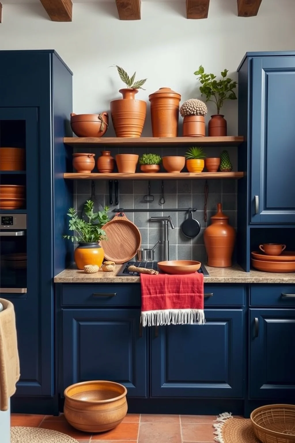 5. Navy and Earthy Tones