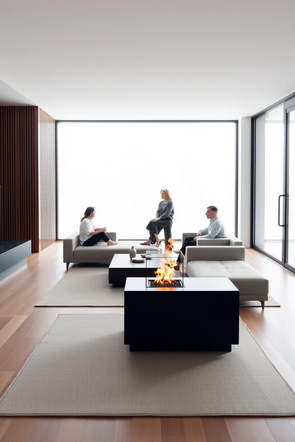 6. Modern Freestanding Fireplace