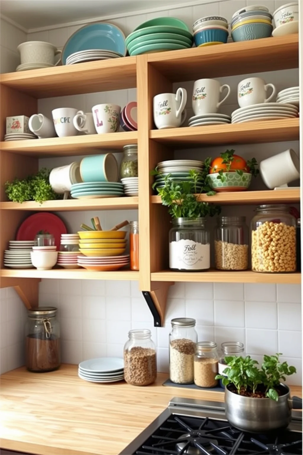 6. Open Shelving
