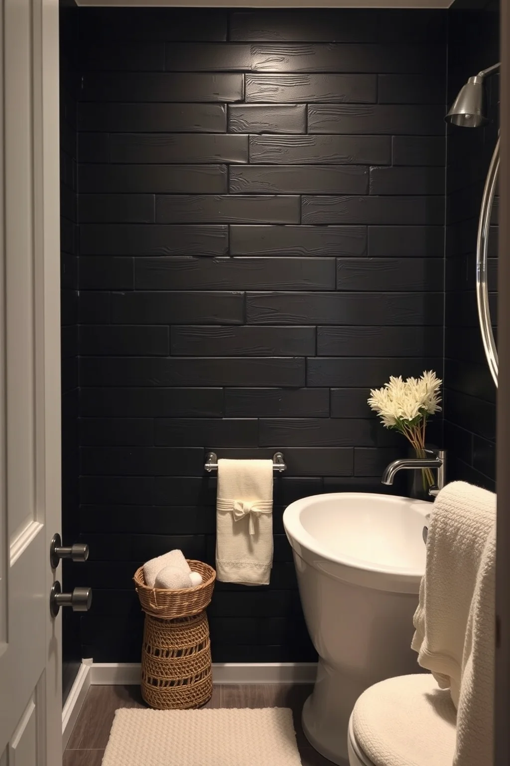 6. Textured Black Walls