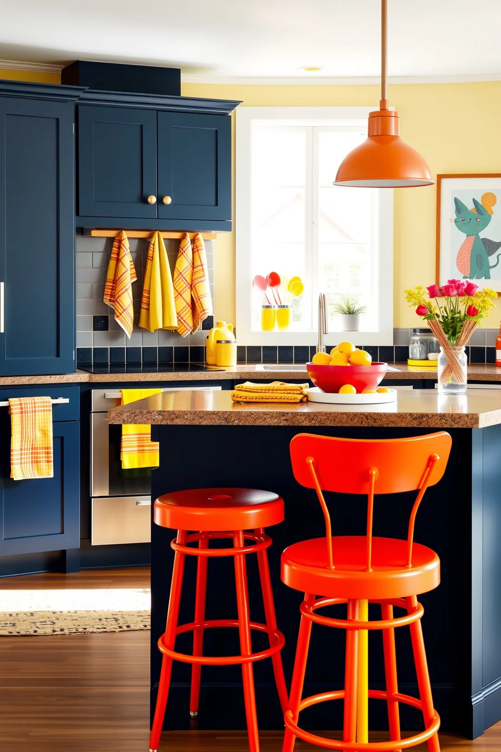 8. Navy with Colorful Accents