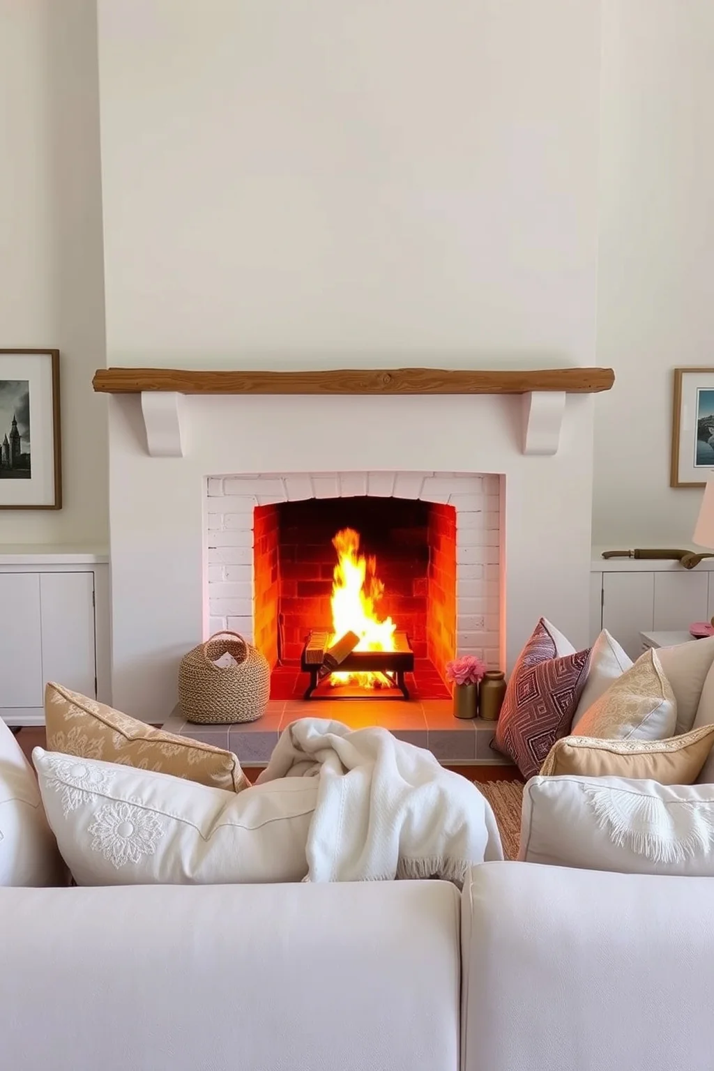 8. White-Washed Fireplace