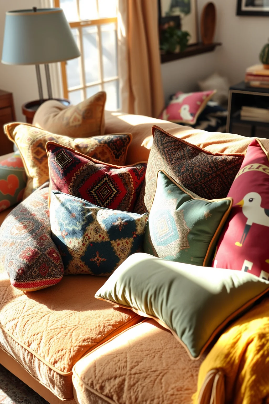 9. Artful Throw Pillows